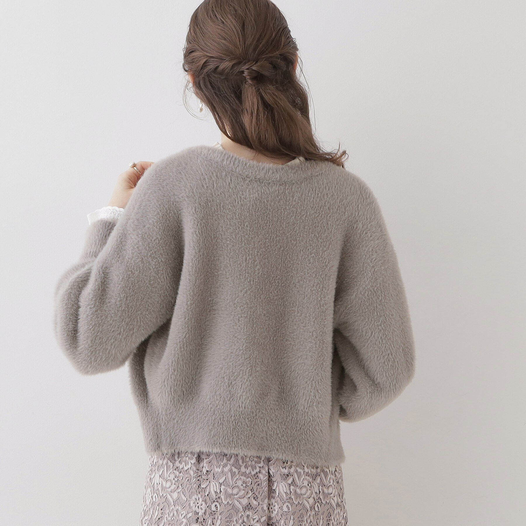 Couture broach「【ほろ甘・ふわふわ】前後2WAYフェザーカーディガン」|カーディガン|