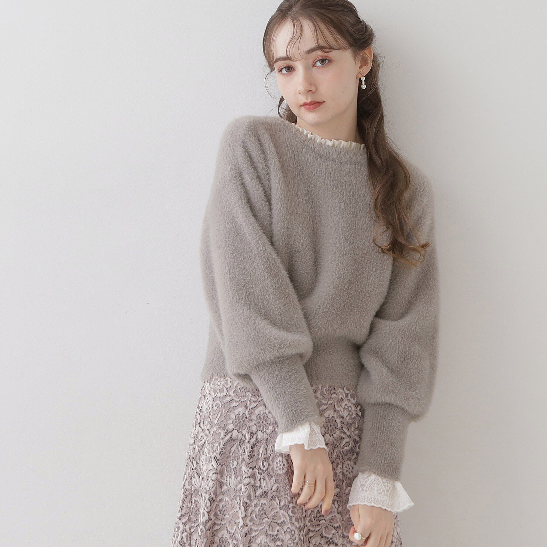 Couture broach「【ほろ甘・ふわふわ】前後2WAYフェザーカーディガン」|カーディガン|