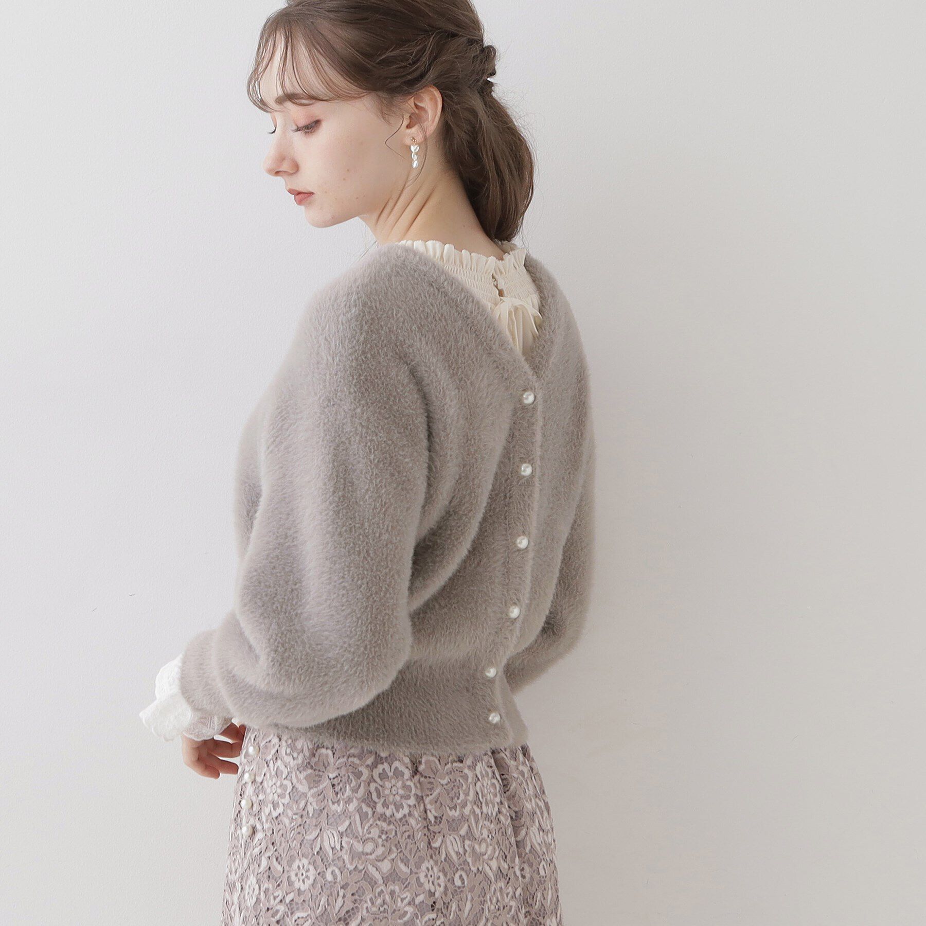 Couture broach「【ほろ甘・ふわふわ】前後2WAYフェザーカーディガン」|カーディガン|