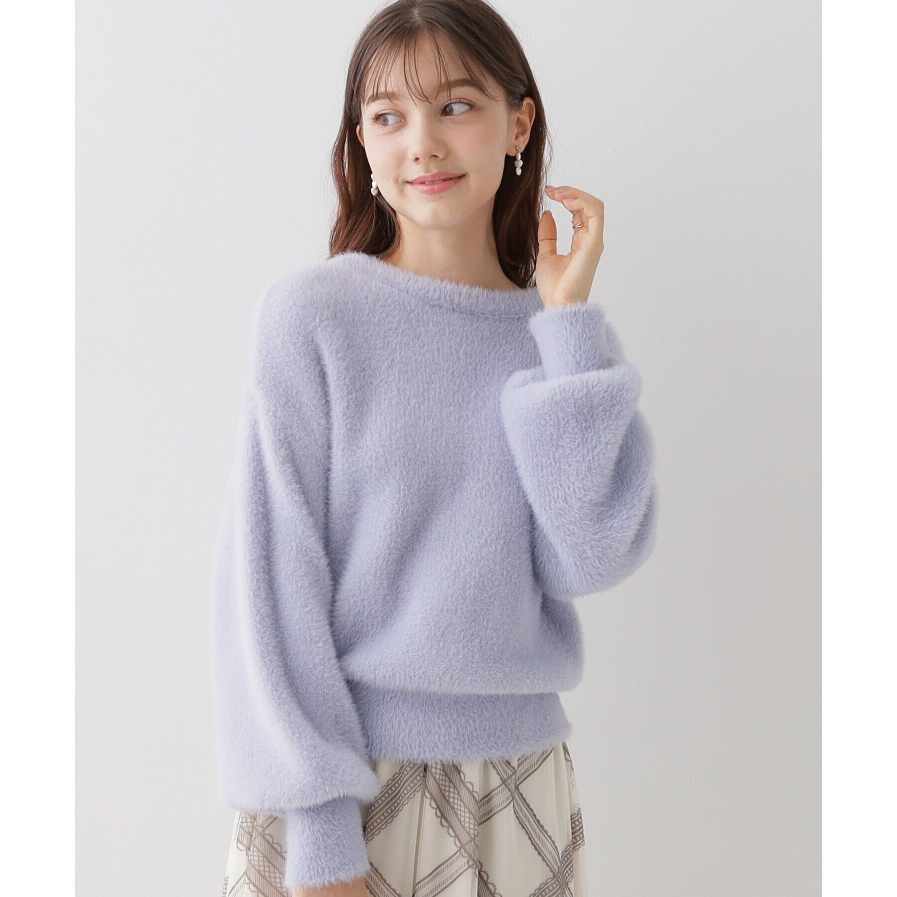 Couture broach「【ほろ甘・ふわふわ】前後2WAYフェザーカーディガン」|カーディガン|ｻｯｸｽﾌﾞﾙｰ(090)