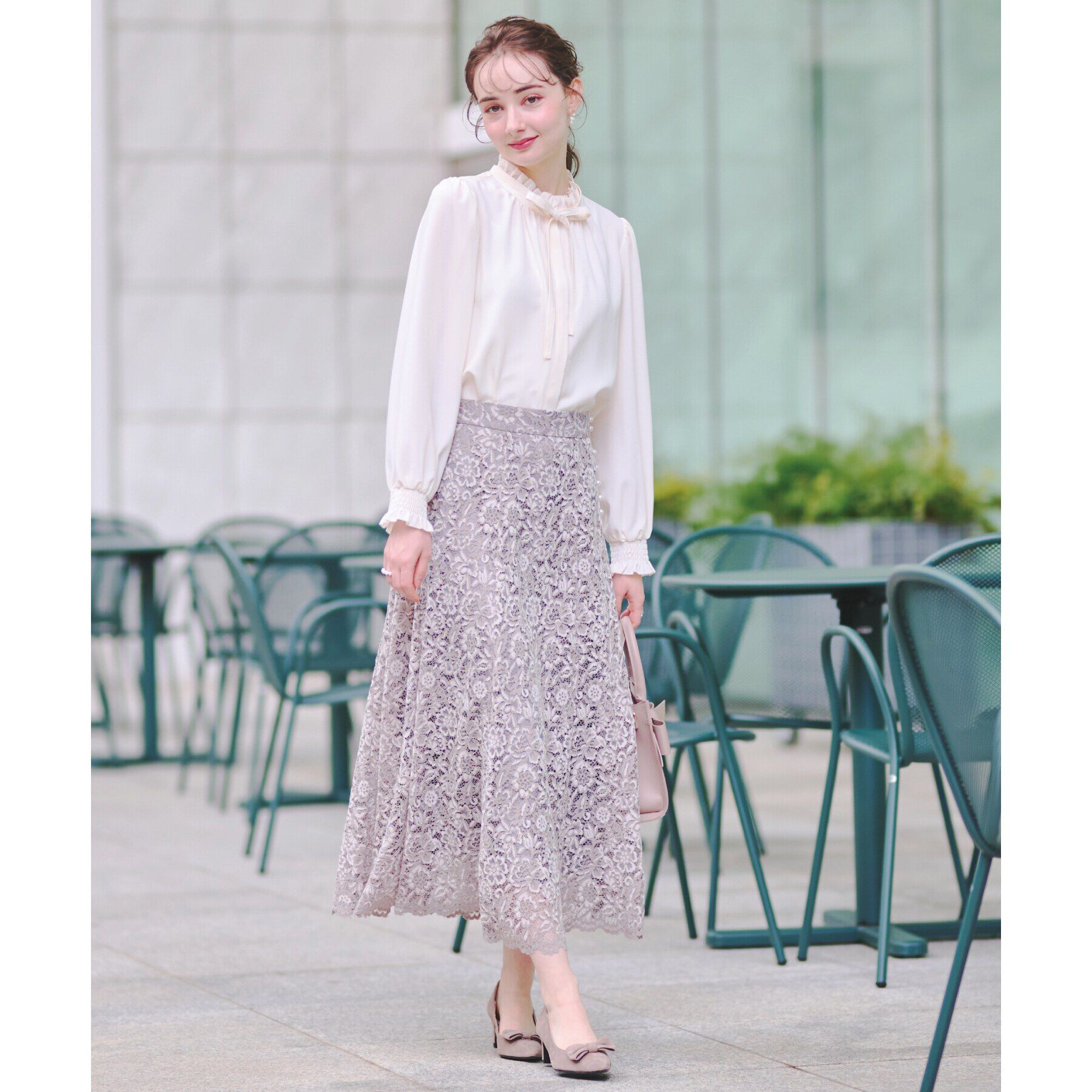 Couture broach「【好印象なレディブラウス】タイ付きピコフリルブラウス」|シャツ・ブラウス|