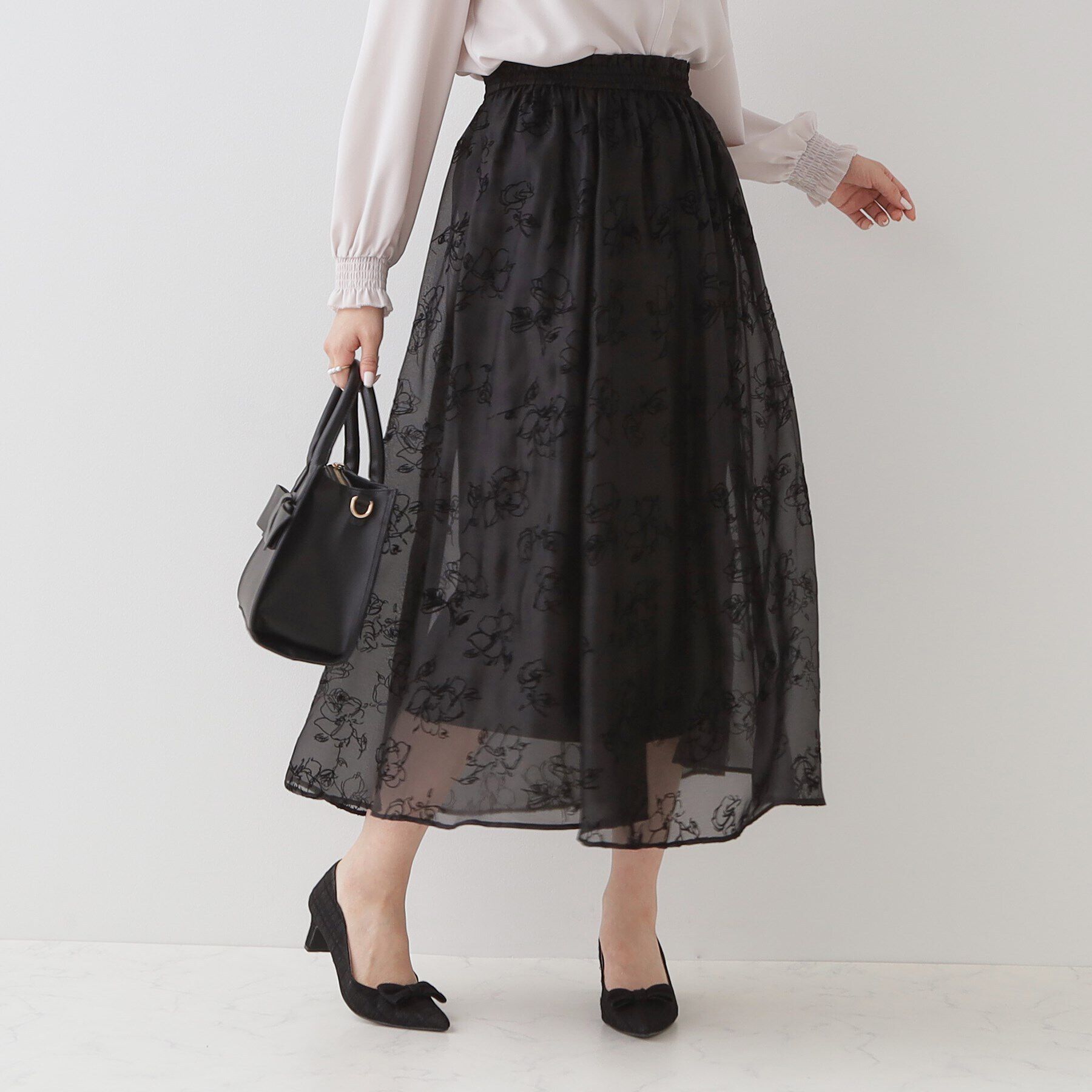 Couture broach「フロッキーフラワーオーガンジースカート」|スカート|