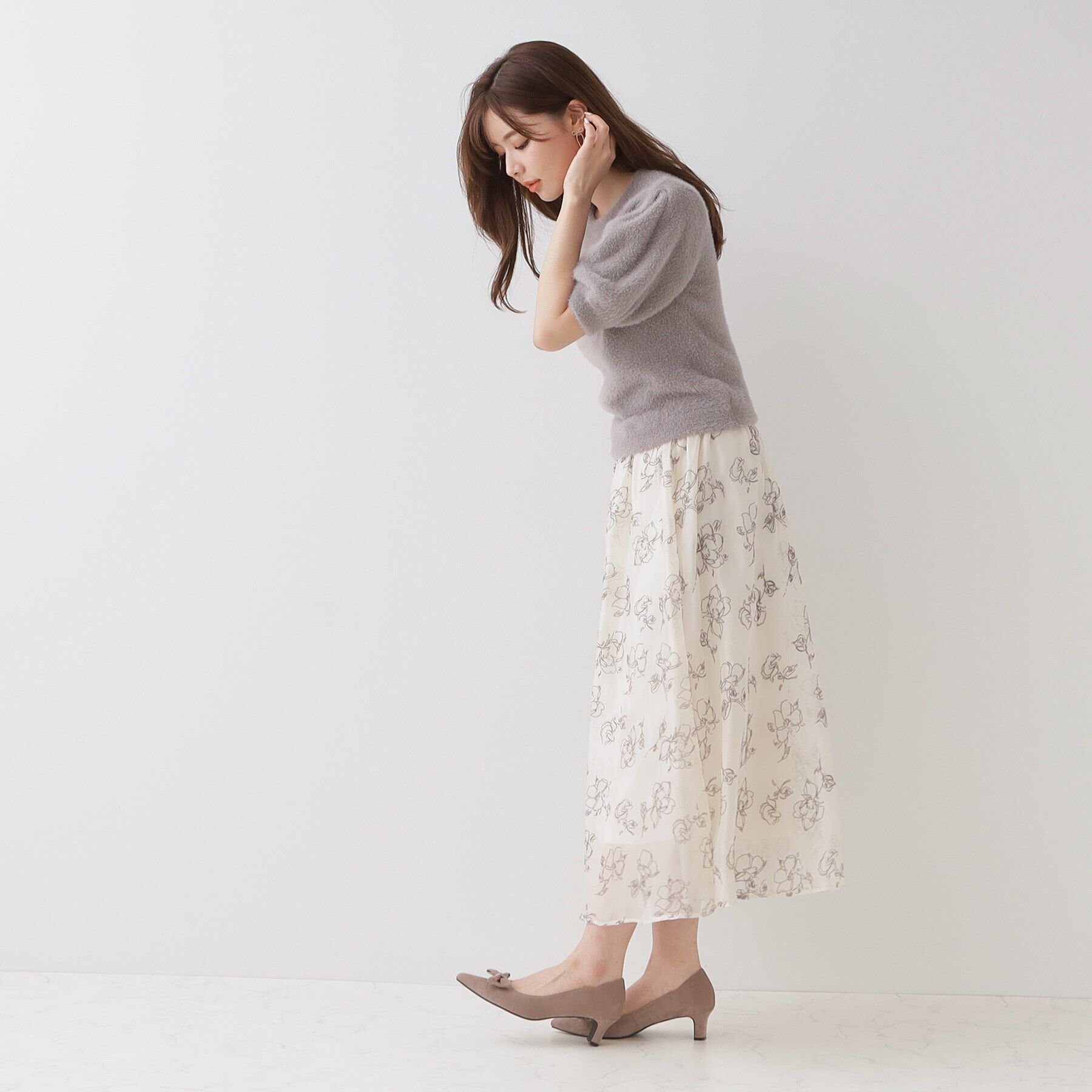 Couture broach「フロッキーフラワーオーガンジースカート」|スカート|