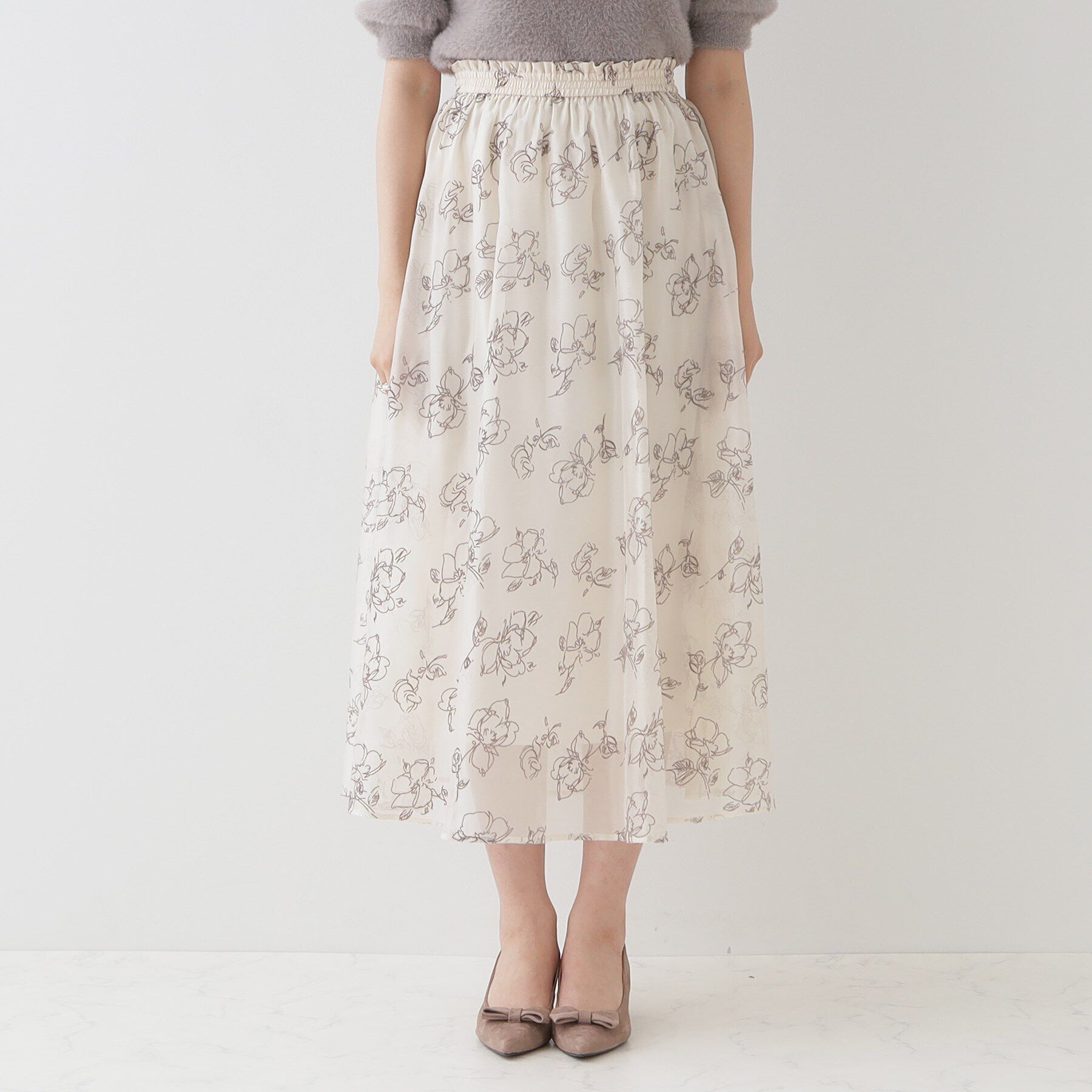 Couture broach「フロッキーフラワーオーガンジースカート」|スカート|