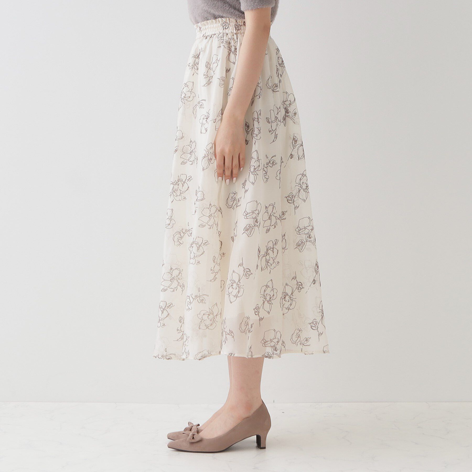 Couture broach「フロッキーフラワーオーガンジースカート」|スカート|