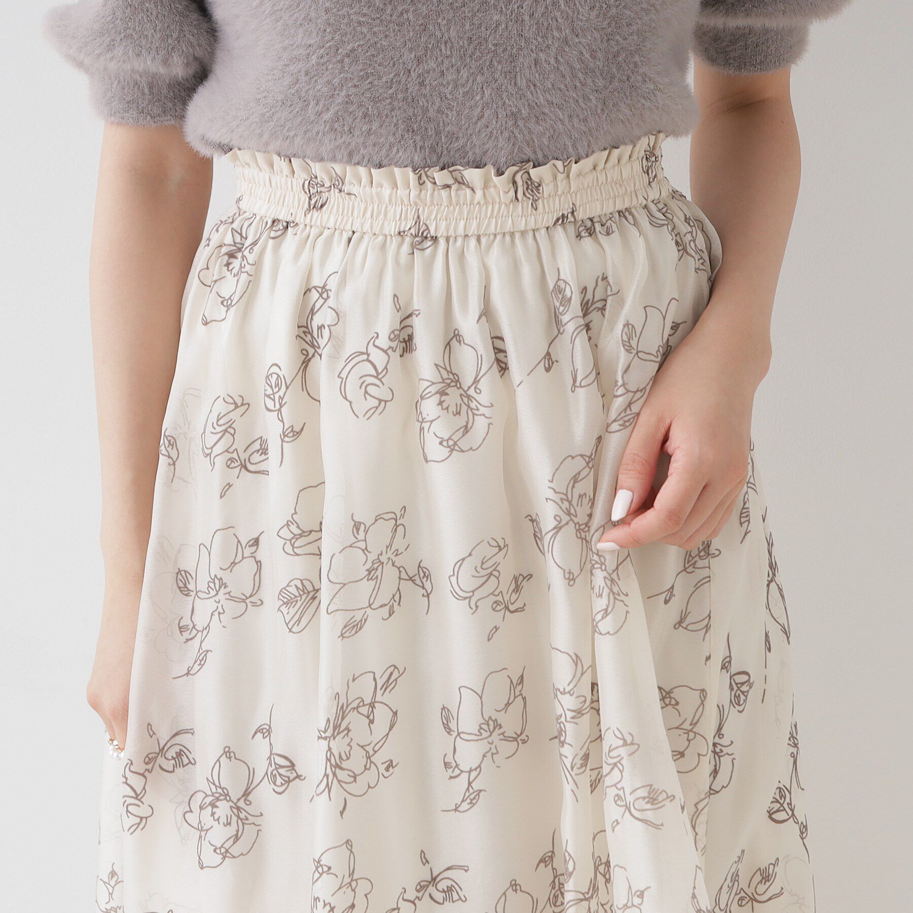 Couture broach「フロッキーフラワーオーガンジースカート」|スカート|