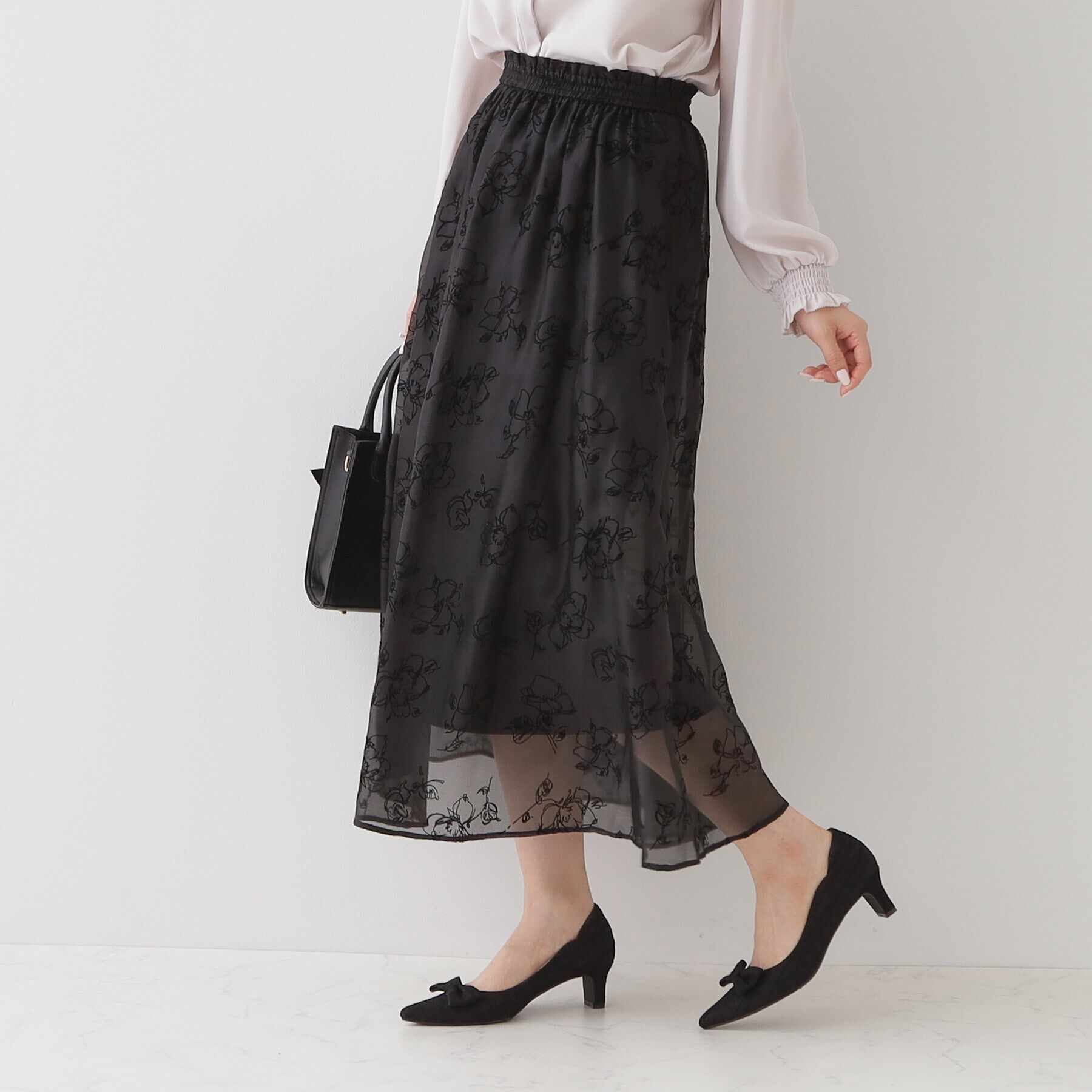 Couture broach「フロッキーフラワーオーガンジースカート」|スカート|