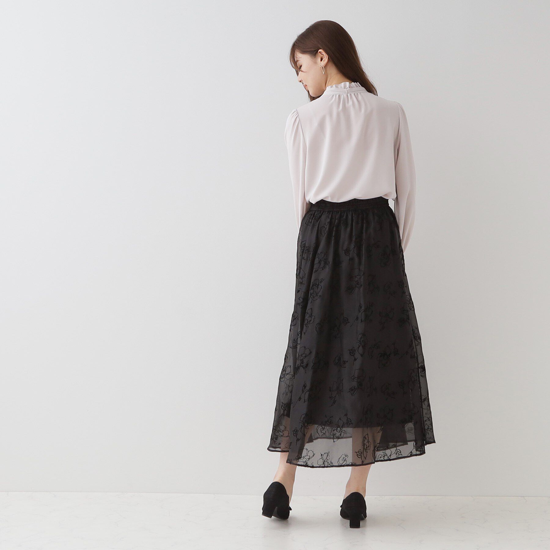 Couture broach「フロッキーフラワーオーガンジースカート」|スカート|