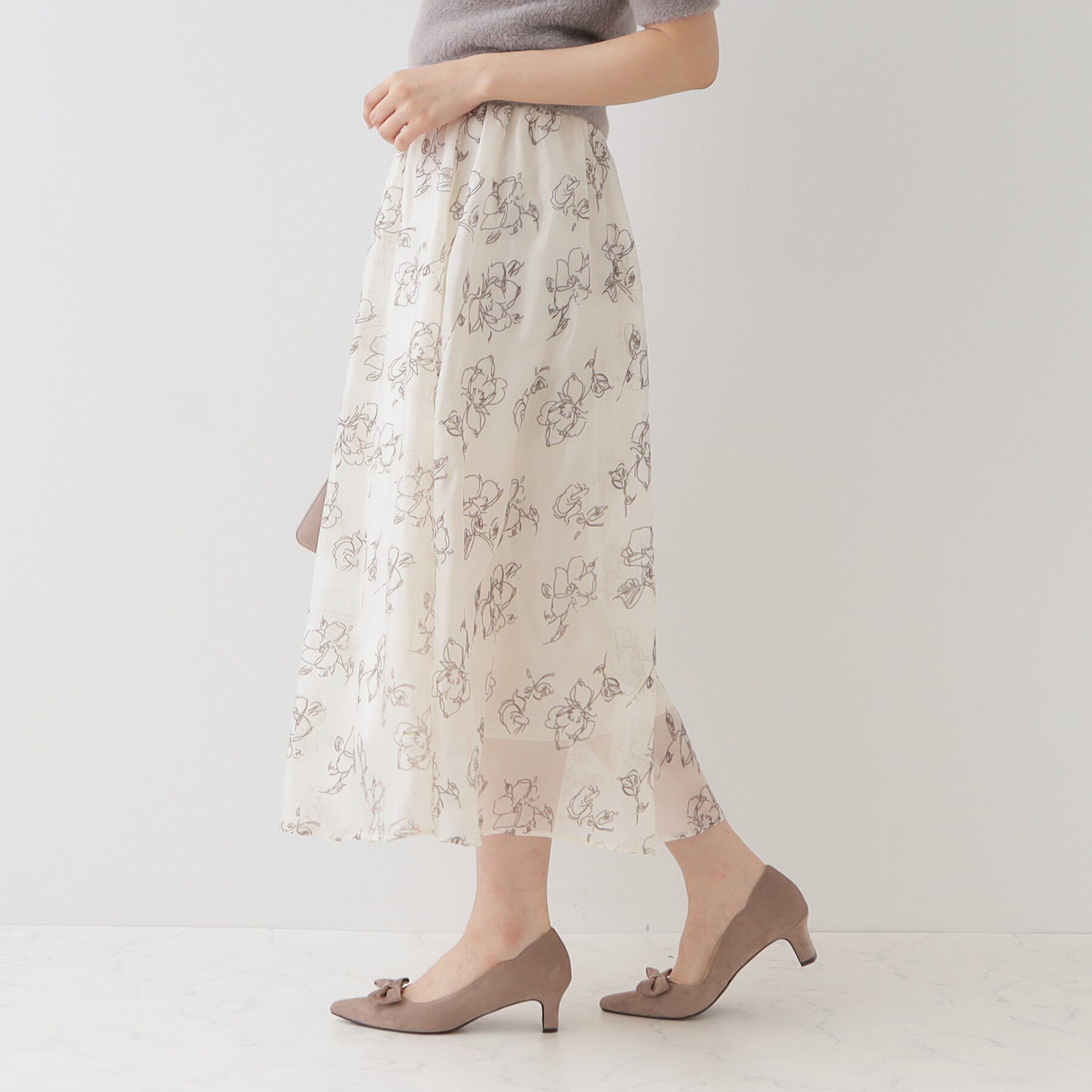 Couture broach「フロッキーフラワーオーガンジースカート」|スカート|