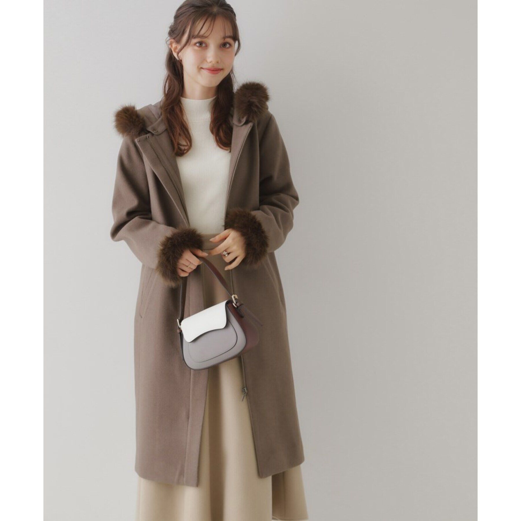 Couture broach「フードフェイクファーマルチウェイコート」|その他|モカブラウン(042
