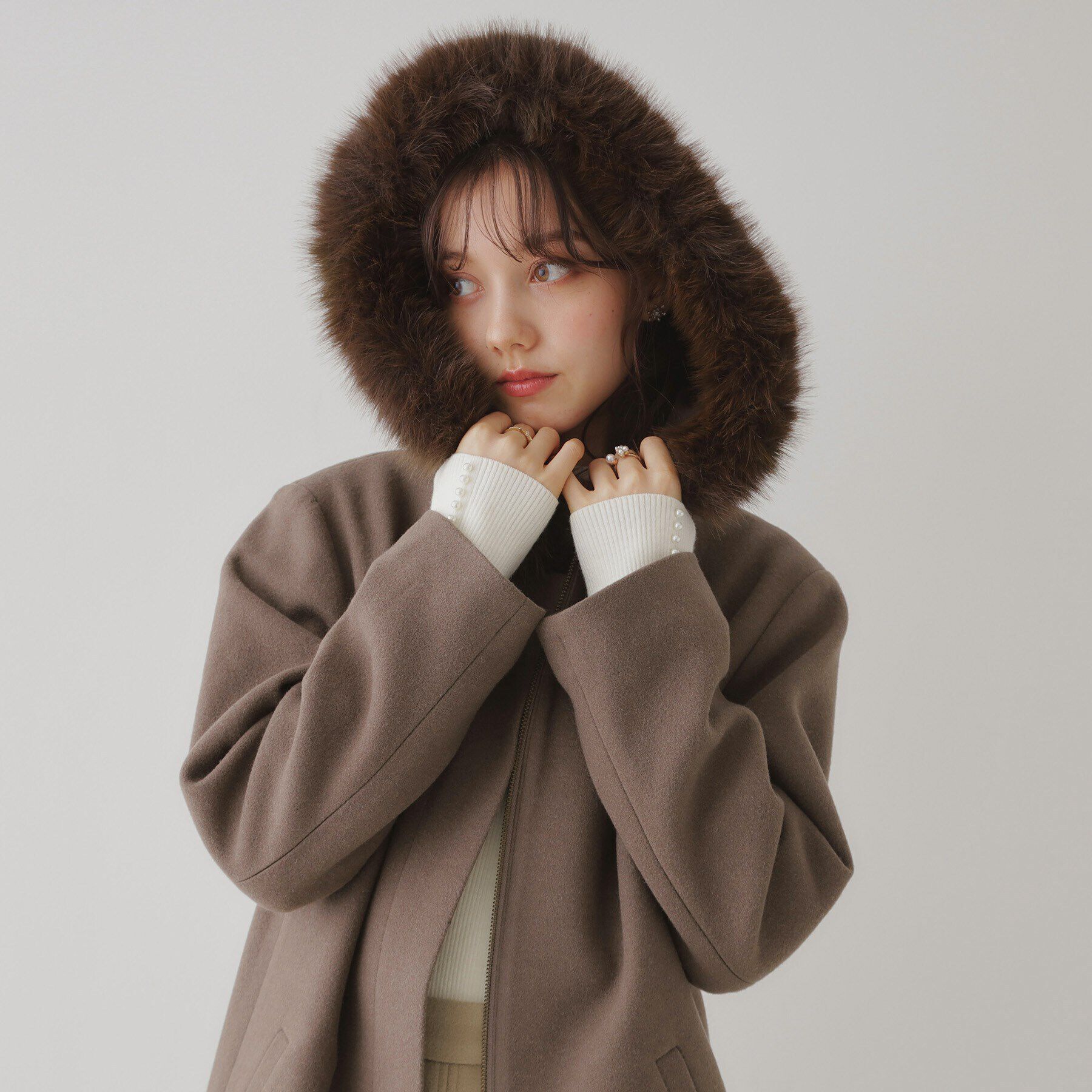 Couture broach「フードフェイクファーマルチウェイコート」|その他|