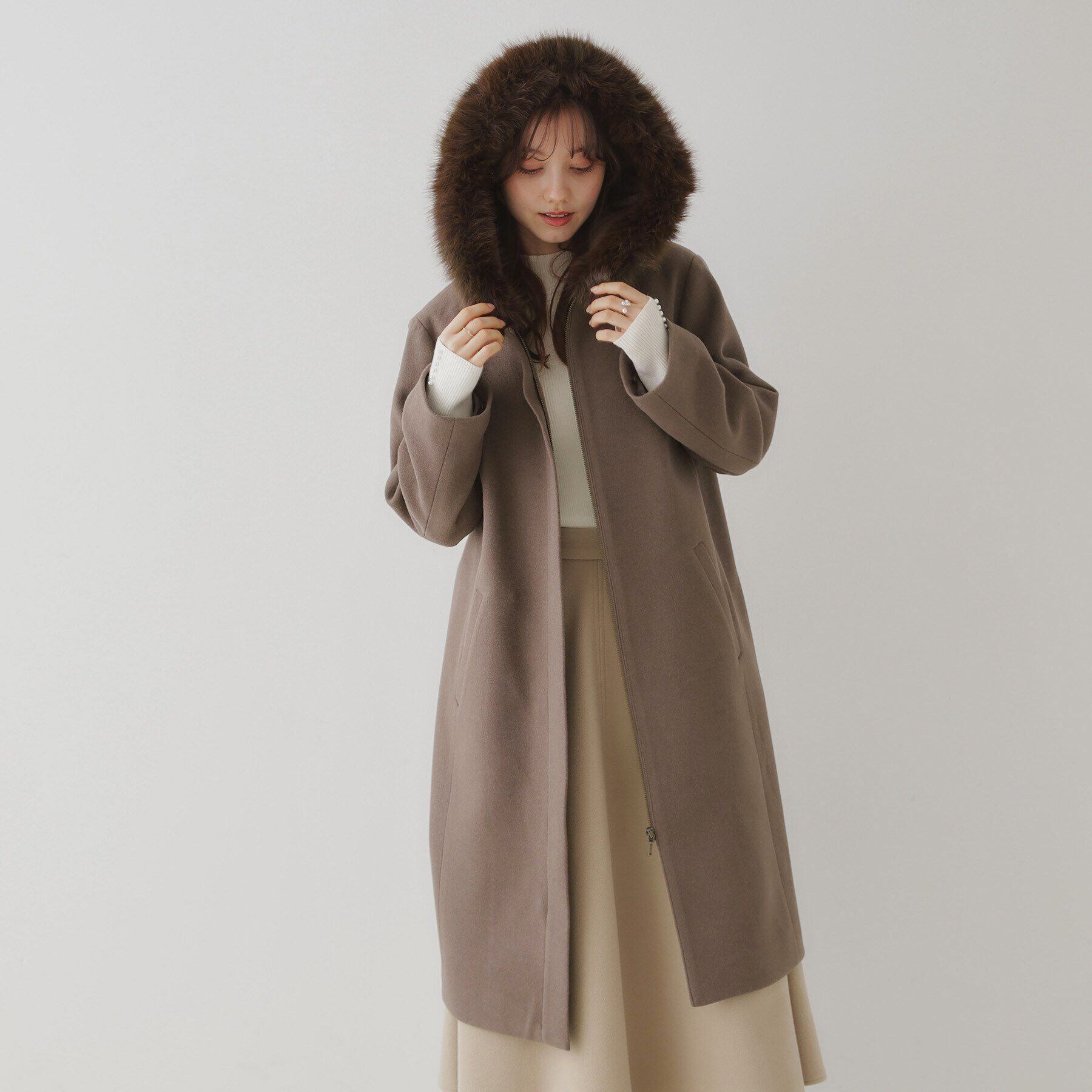 Couture broach「フードフェイクファーマルチウェイコート」|その他|