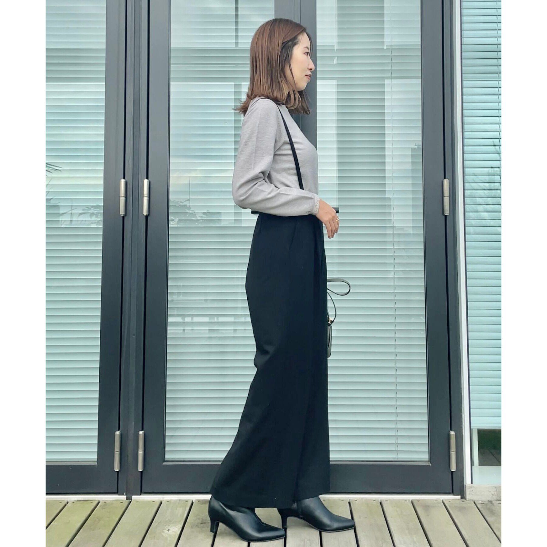 Couture broach「【プチプラ・上品&times;シンプルなニット】サステナブル 配色透かしスカラニット」|ニット・セーター|