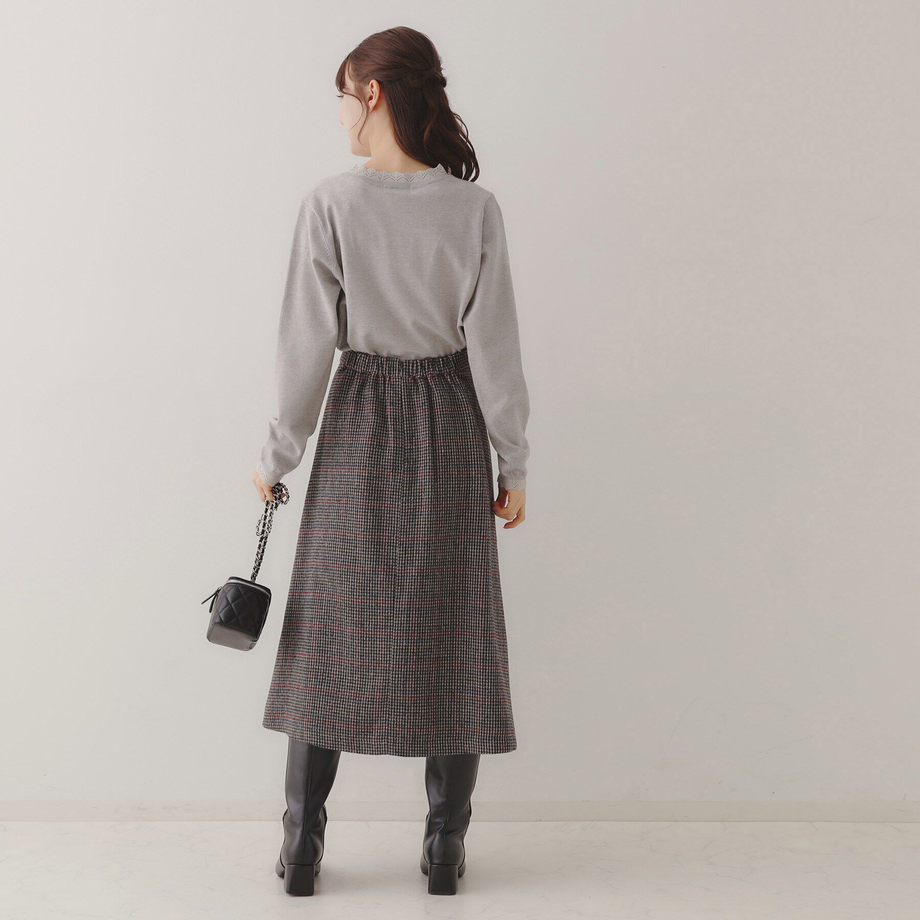 Couture broach「【プチプラ・上品&times;シンプルなニット】サステナブル 配色透かしスカラニット」|ニット・セーター|