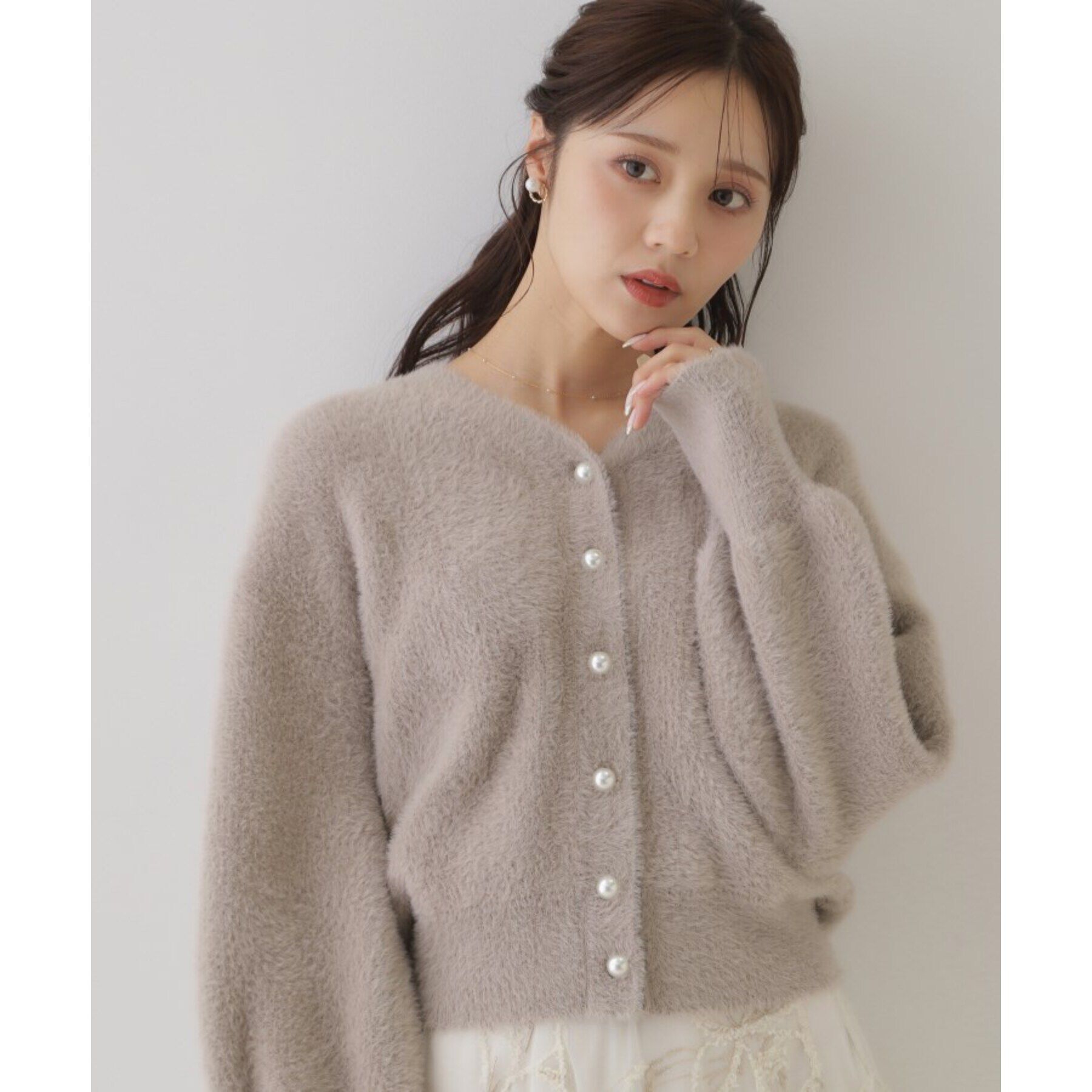 Couture broach「【春めく・ふわふわ】短毛フェザーカーディトップス」|カーディガン|ﾄｰﾌﾟ(054)