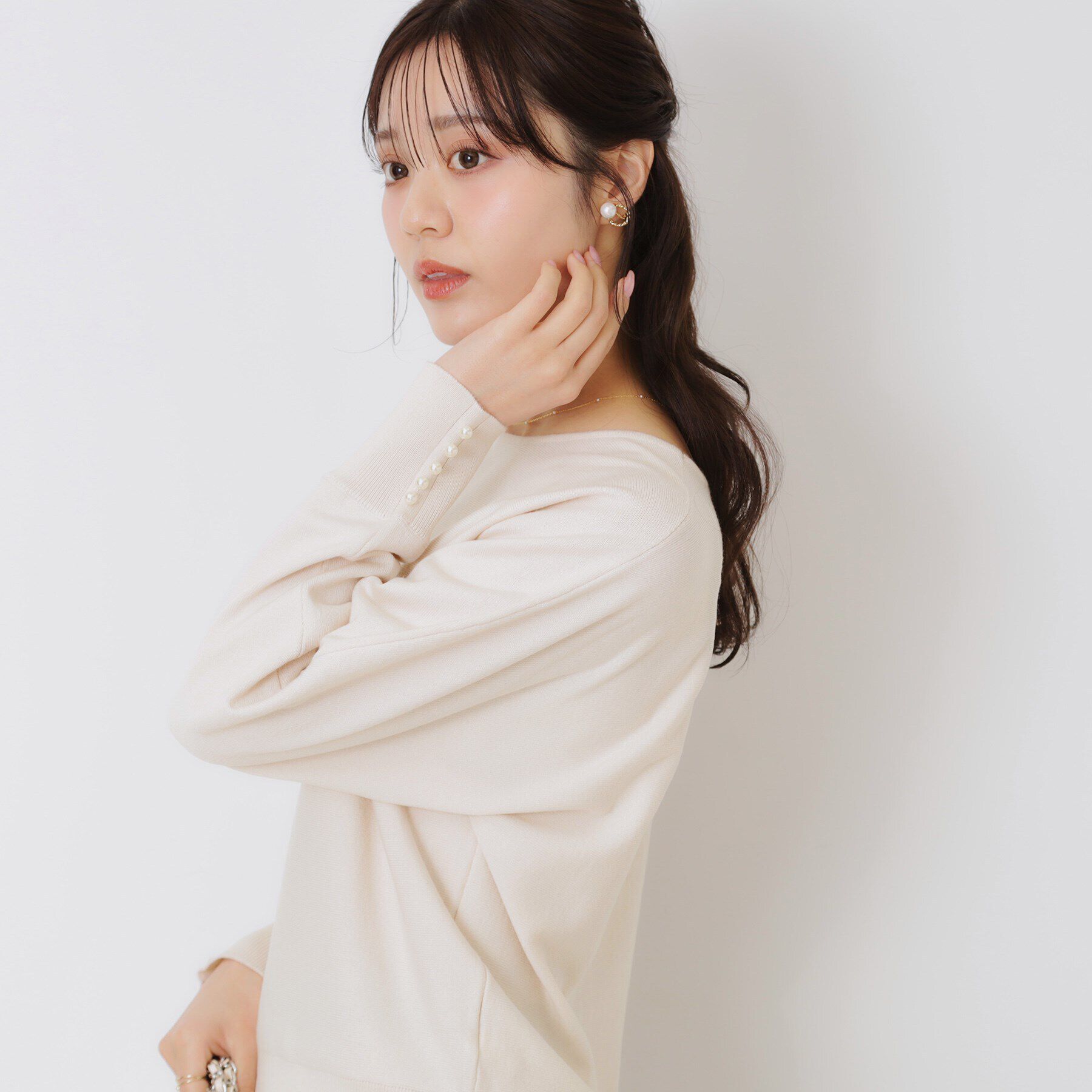 Couture broach「【華奢見せが叶う】Springドルマンニット」|ニット・セーター|