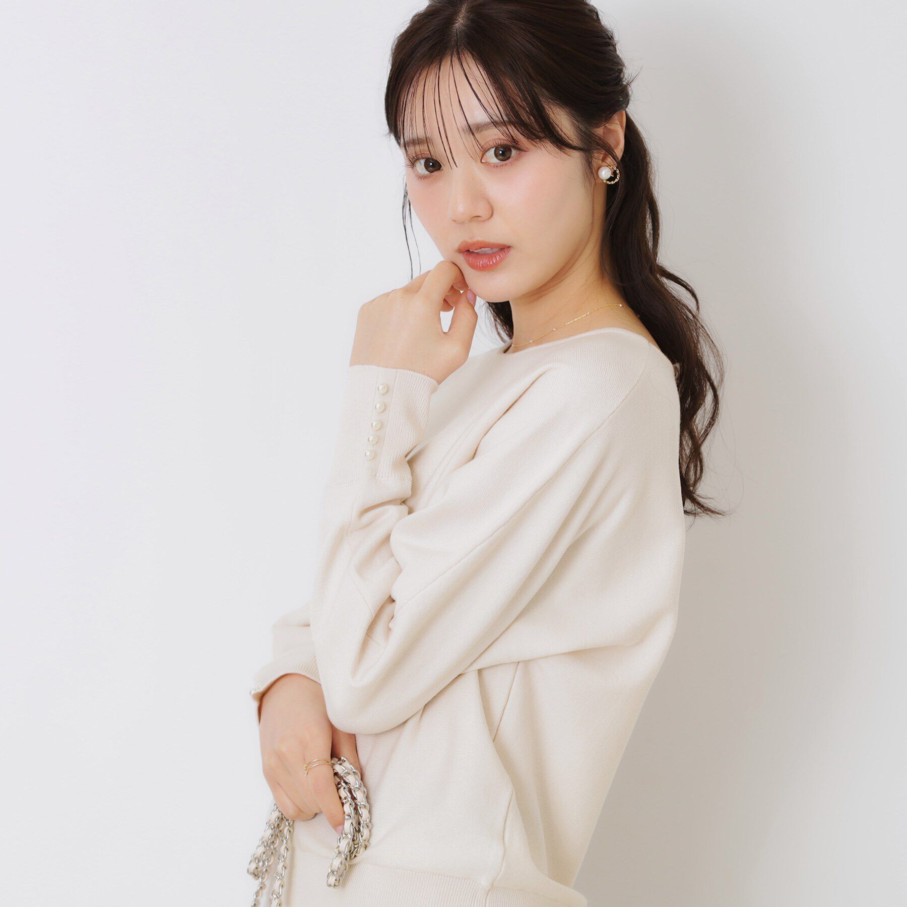 Couture broach「【華奢見せが叶う】Springドルマンニット」|ニット・セーター|