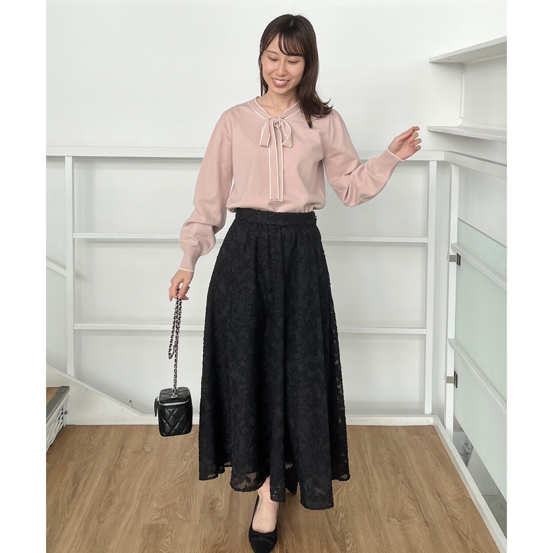 Couture broach「【春の華やぎ無地見えスカート】カットジャカードフラワースカート」|スカート|