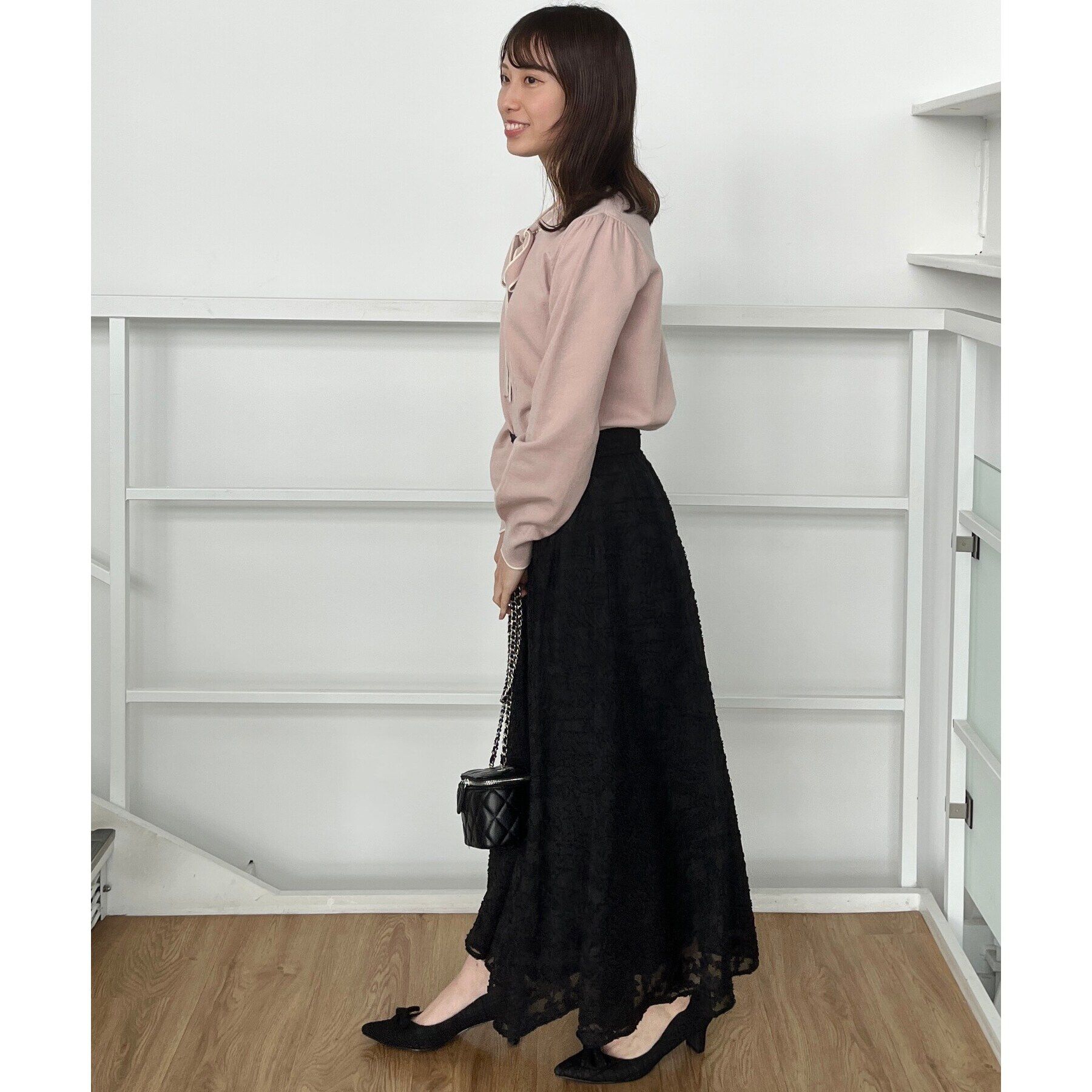 Couture broach「【春の華やぎ無地見えスカート】カットジャカードフラワースカート」|スカート|