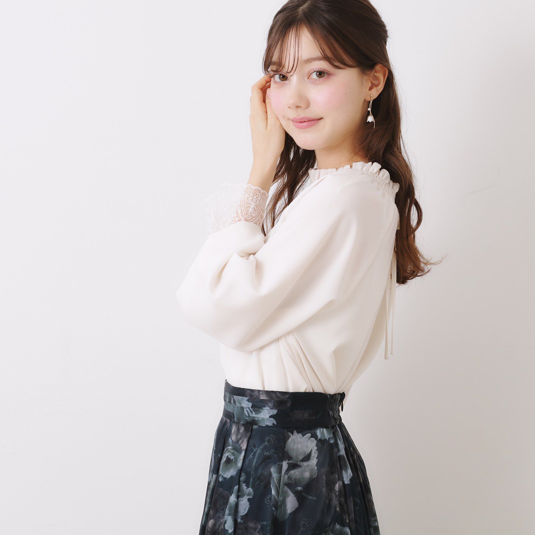 Couture broach「【大人可愛い・通勤】レースキャンディーシャーリングチュニック」|シャツ・ブラウス|