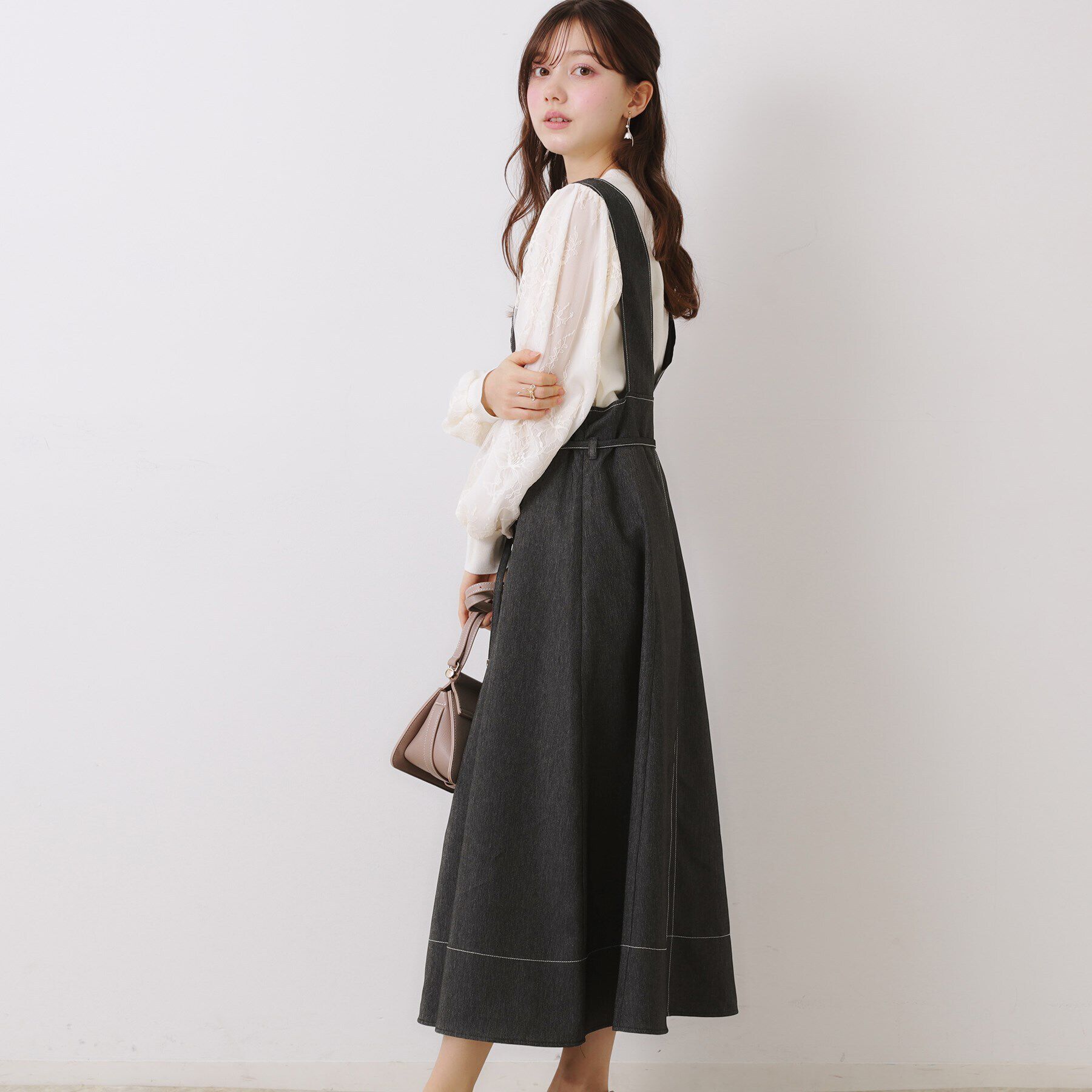 Couture broach「【大人可愛い・キレイめジャンスカ】デニムライク細リボンジャンスカ」|ワンピース|