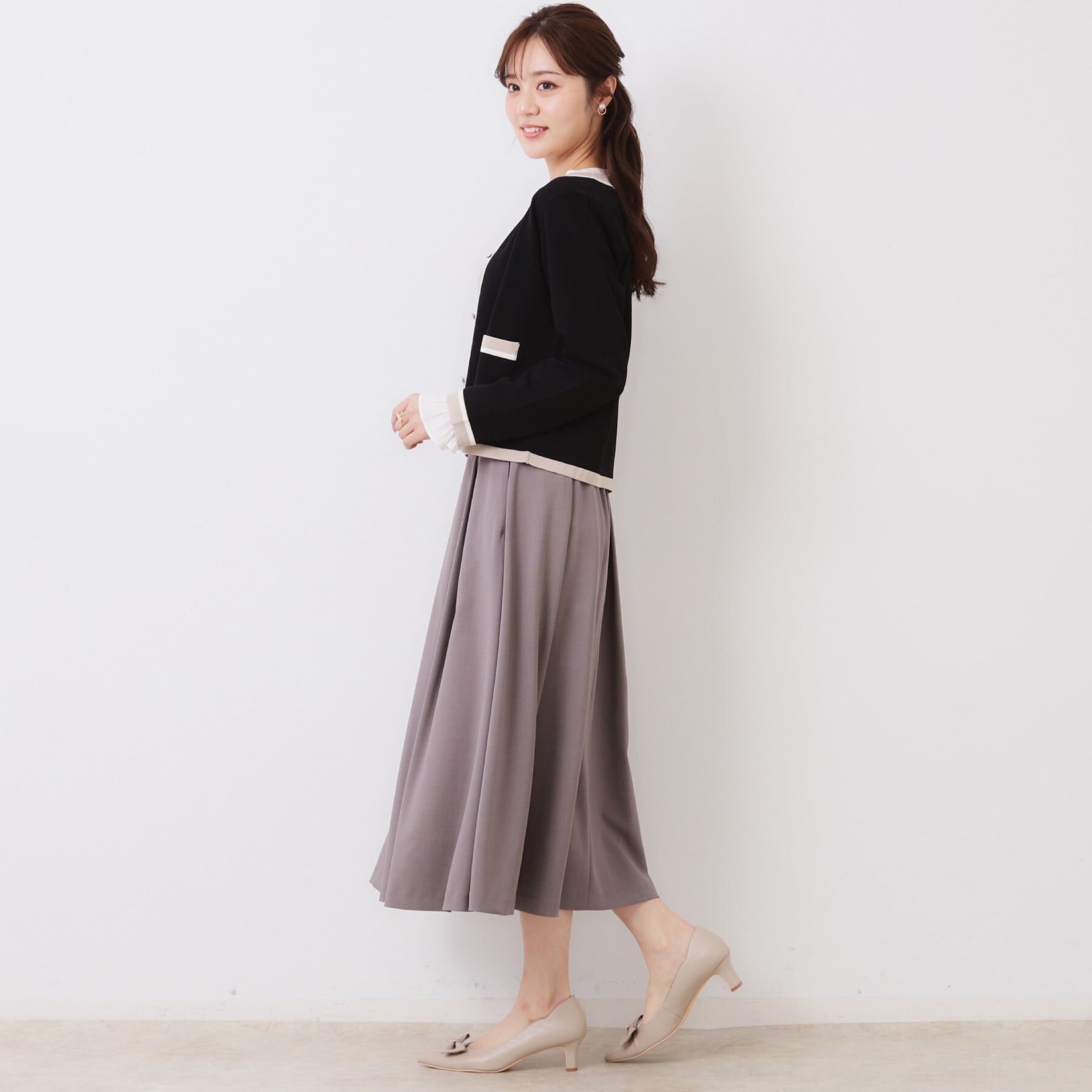 Couture broach「【きれいめ・通勤・初夏まで着られる】配色ラメカーディガン」|カーディガン|