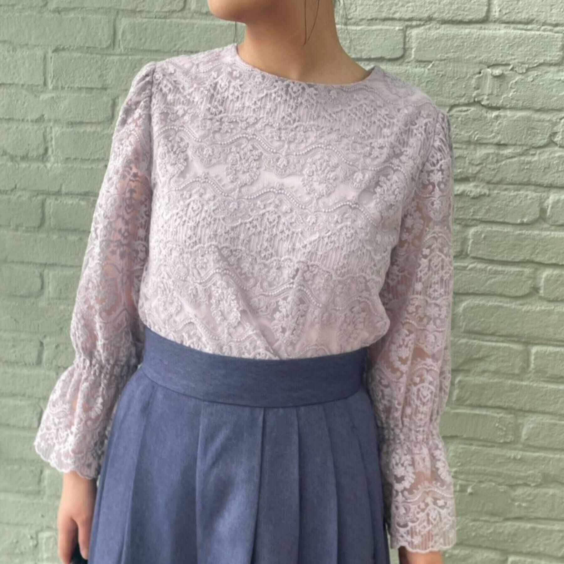 Couture broach「【一枚で着映える・華やか・通勤】エンブロチュール キャンディーズブラウス」|シャツ・ブラウス|