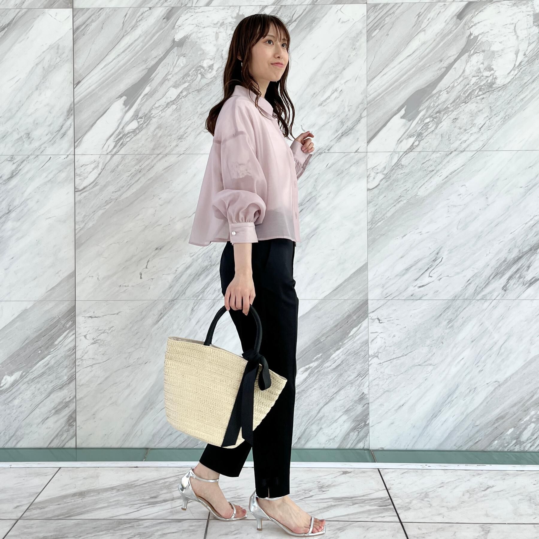 Couture broach「【洗える・オシャレな透け感】パール調ボタンシアーシャツ」|シャツ・ブラウス|