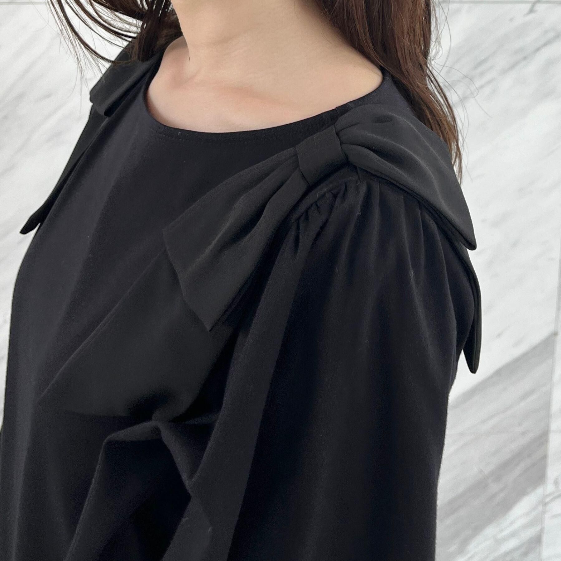 Couture broach「【リボン・マシンウォッシャブル・UV機能・接触冷感】肩リボントップス」|Tシャツ・カットソー|