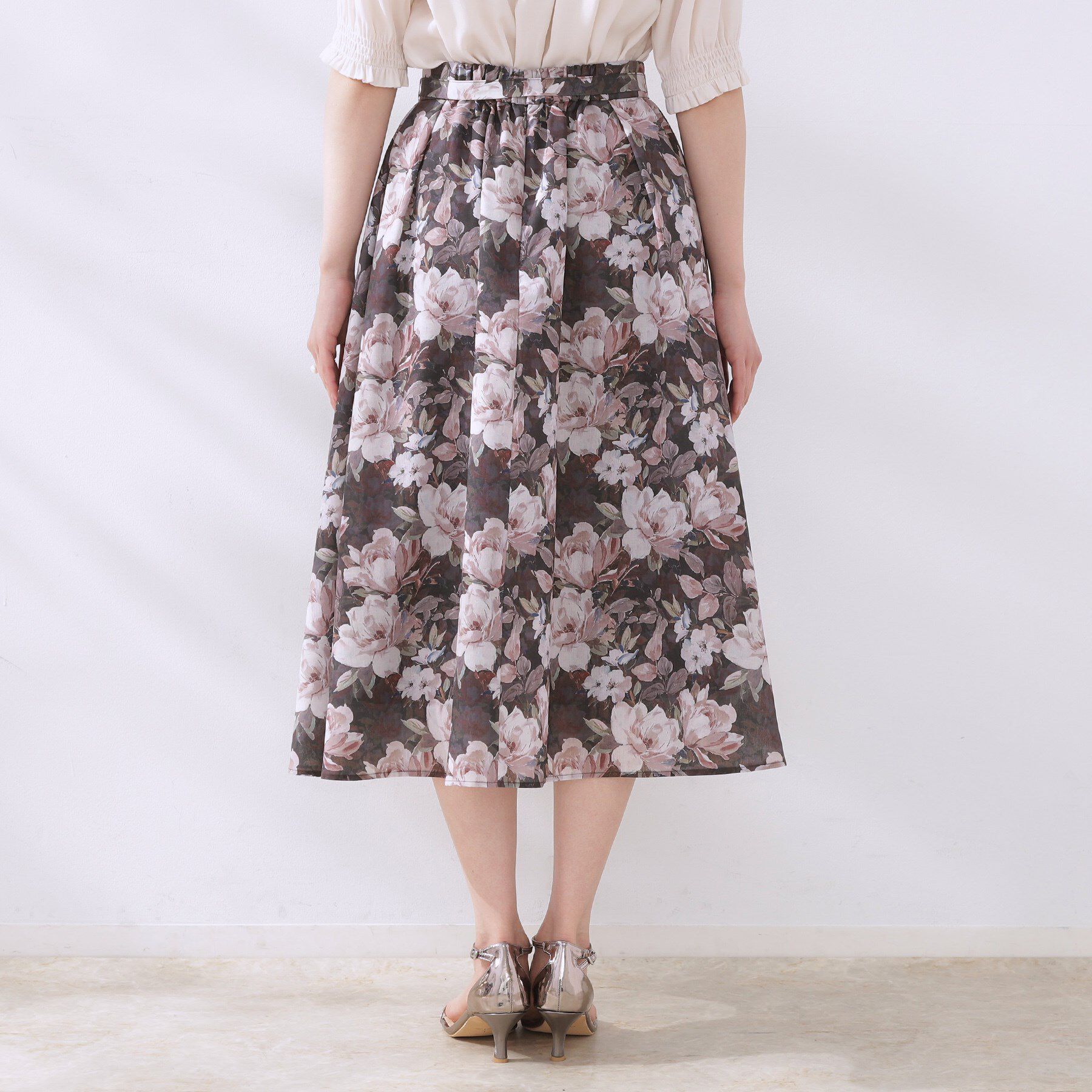 Couture broach「【きれいめ・通勤】細リボン付きパレットボイルスカート」|スカート|