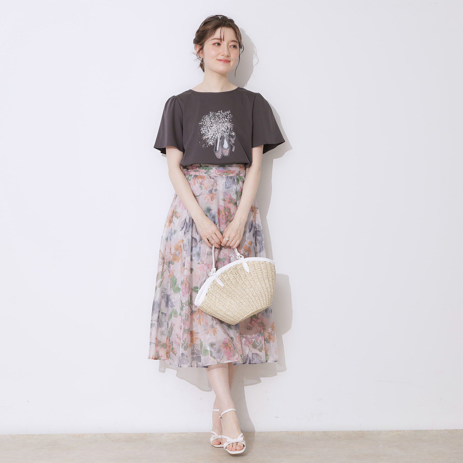 Couture broach「【接触冷感・UVカット】トゥシューズプリントTシャツ」|Tシャツ・カットソー|