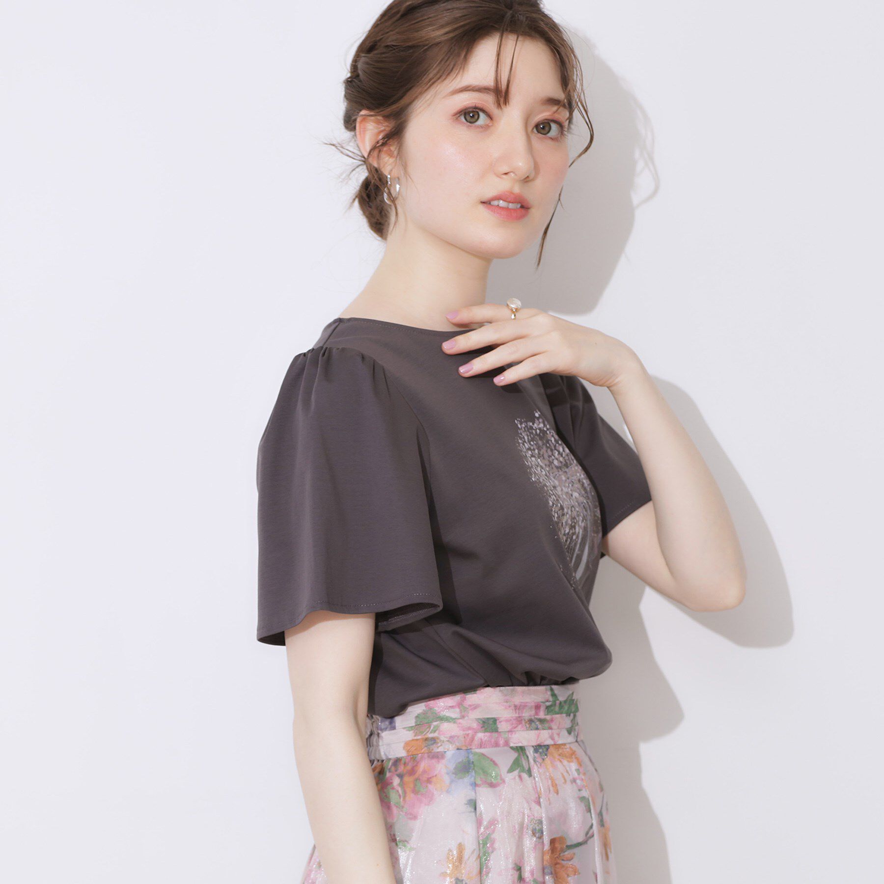 Couture broach「【接触冷感・UVカット】トゥシューズプリントTシャツ」|Tシャツ・カットソー|