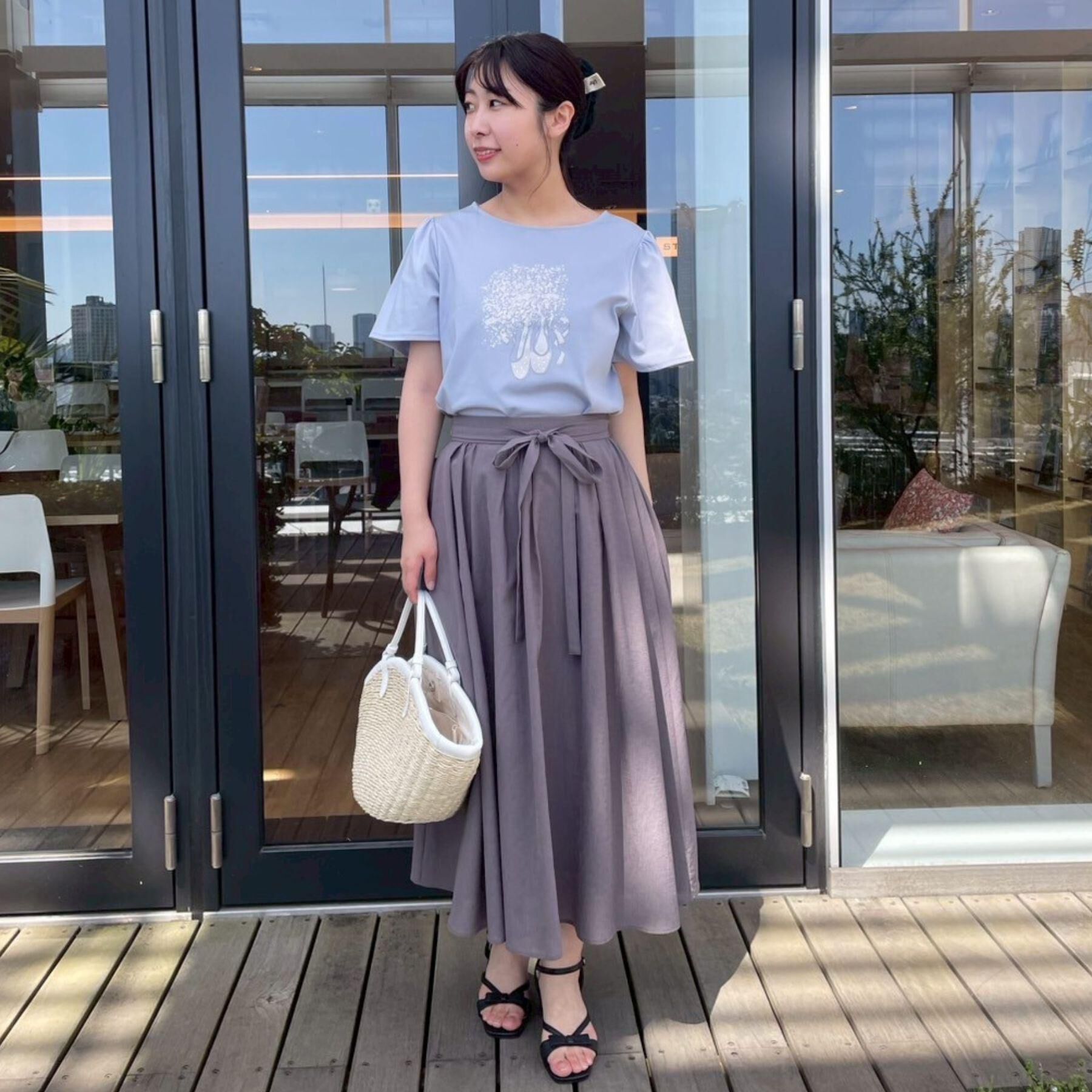 Couture broach「【接触冷感・UVカット】トゥシューズプリントTシャツ」|Tシャツ・カットソー|