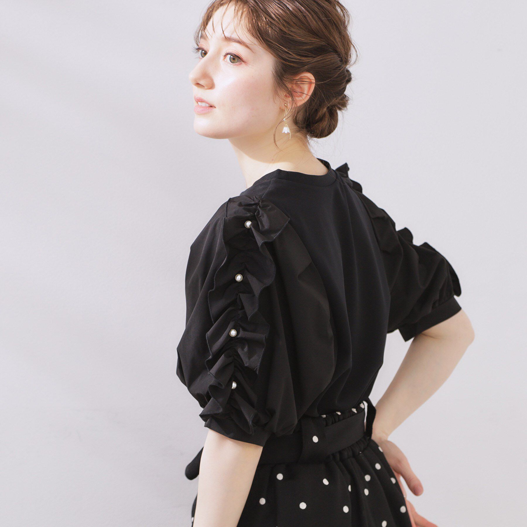 Couture broach「袖異素材デザインカットソー」|Tシャツ・カットソー|