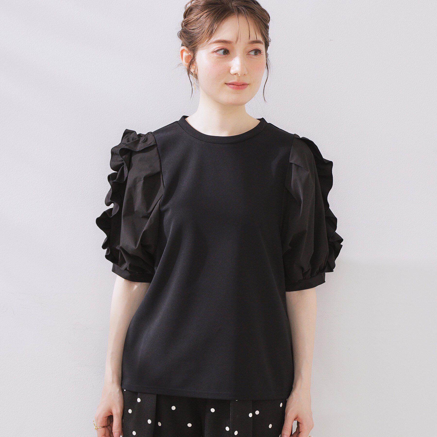 Couture broach「袖異素材デザインカットソー」|Tシャツ・カットソー|