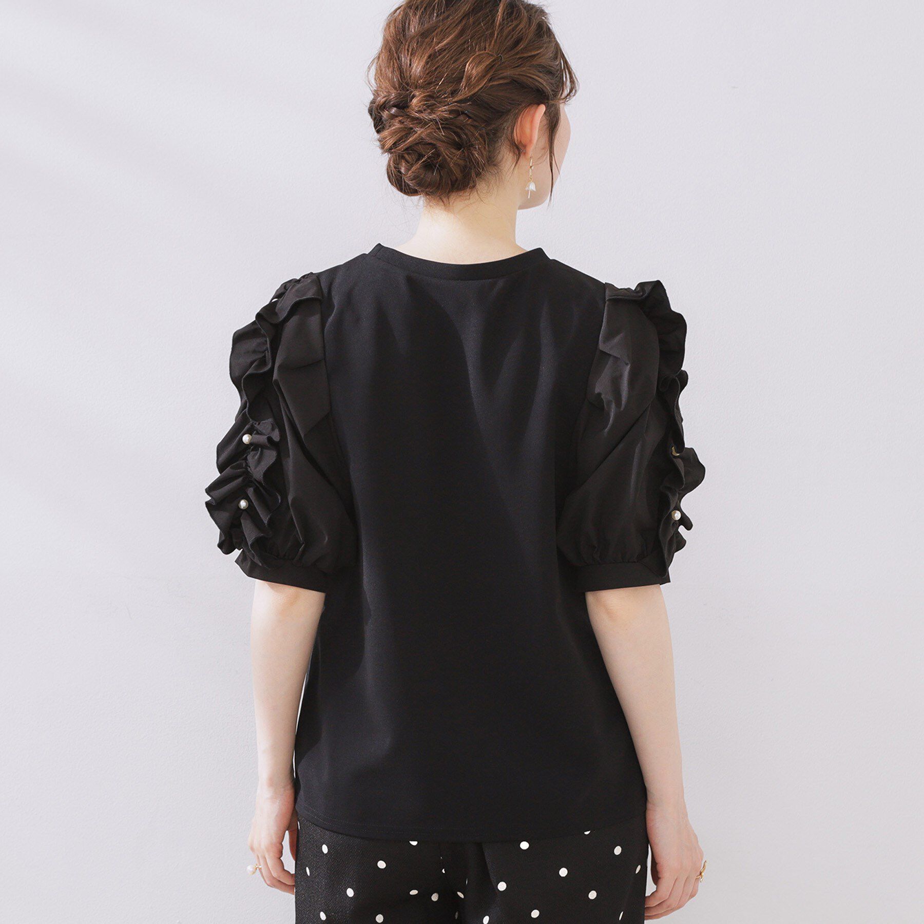 Couture broach「袖異素材デザインカットソー」|Tシャツ・カットソー|