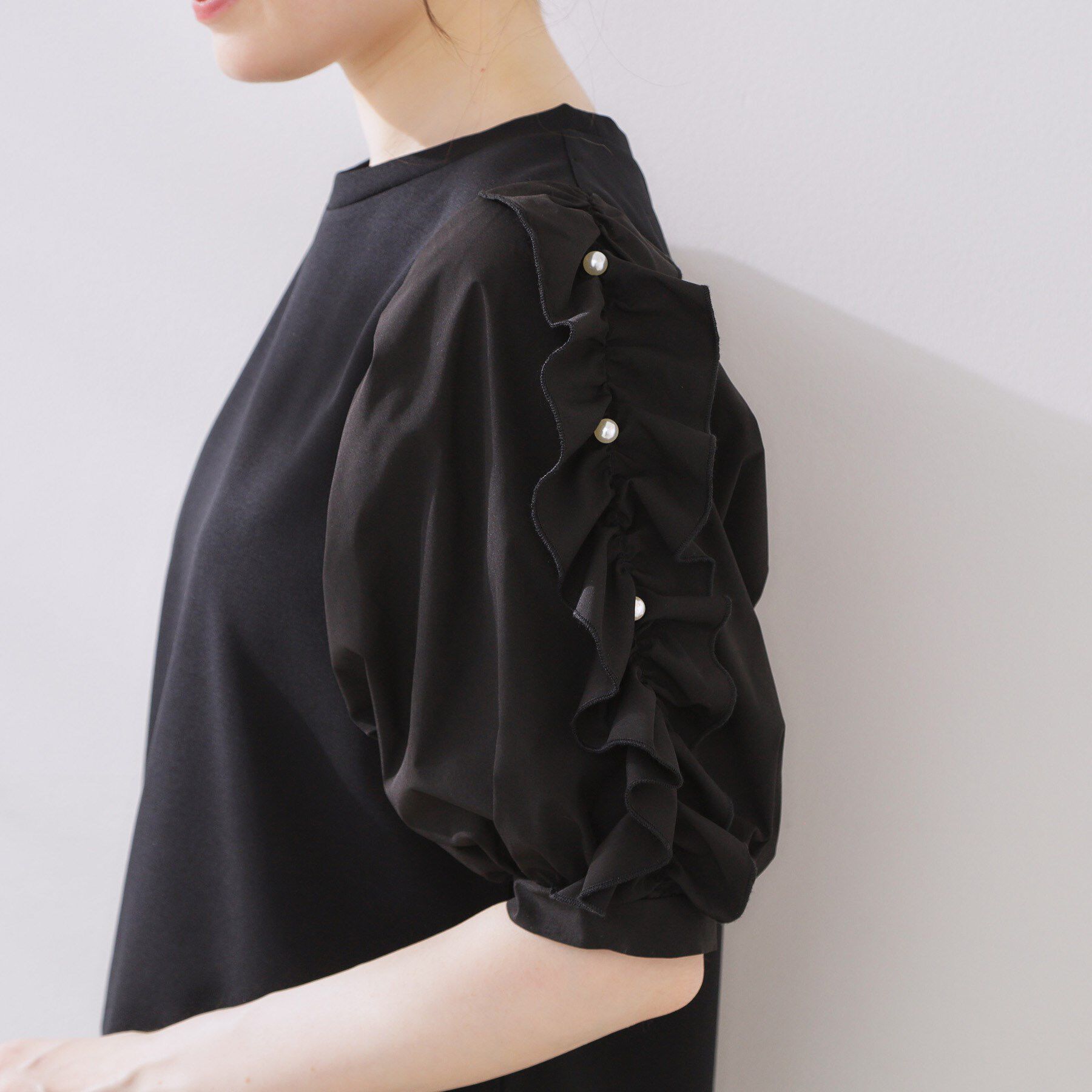 Couture broach「袖異素材デザインカットソー」|Tシャツ・カットソー|