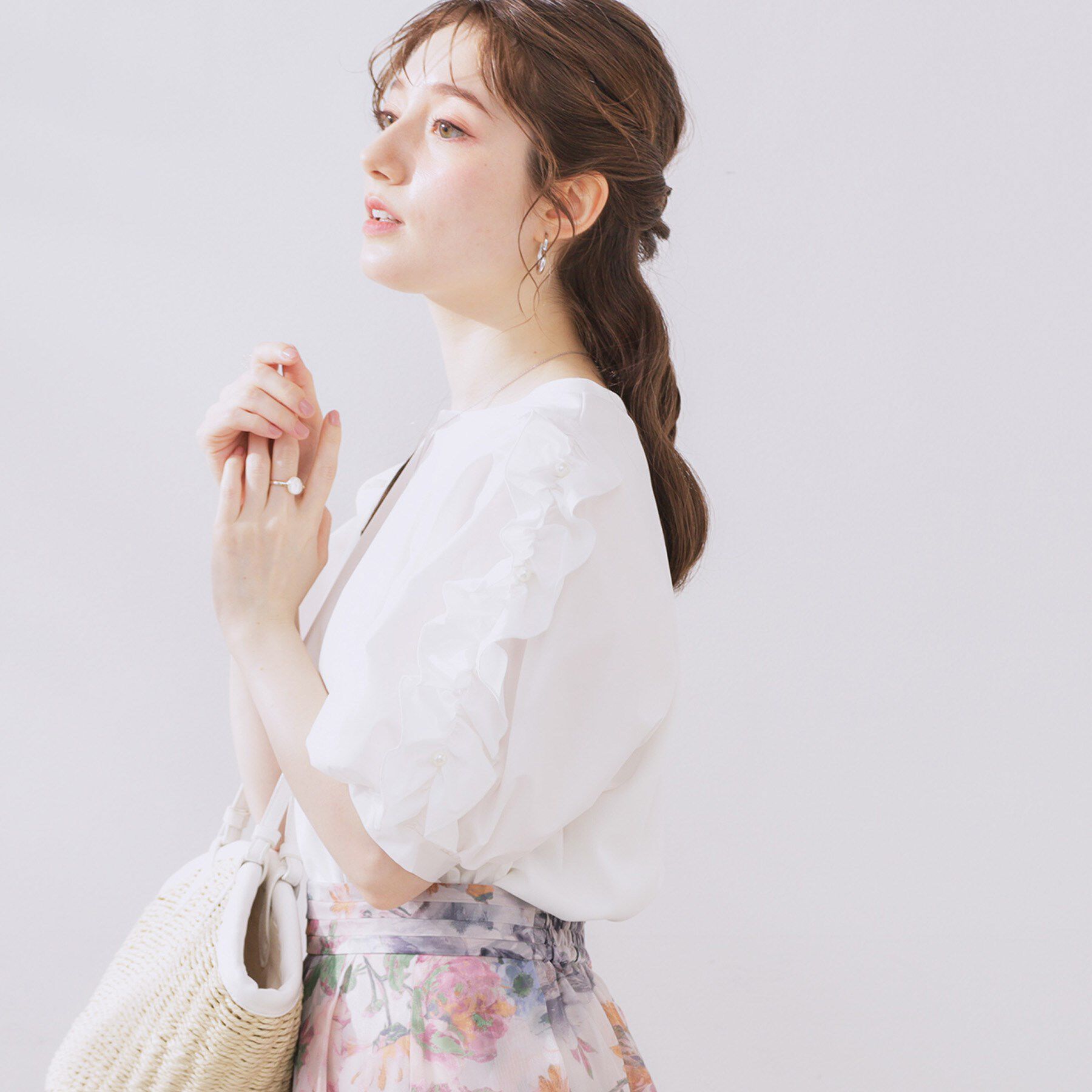 Couture broach「袖異素材デザインカットソー」|Tシャツ・カットソー|