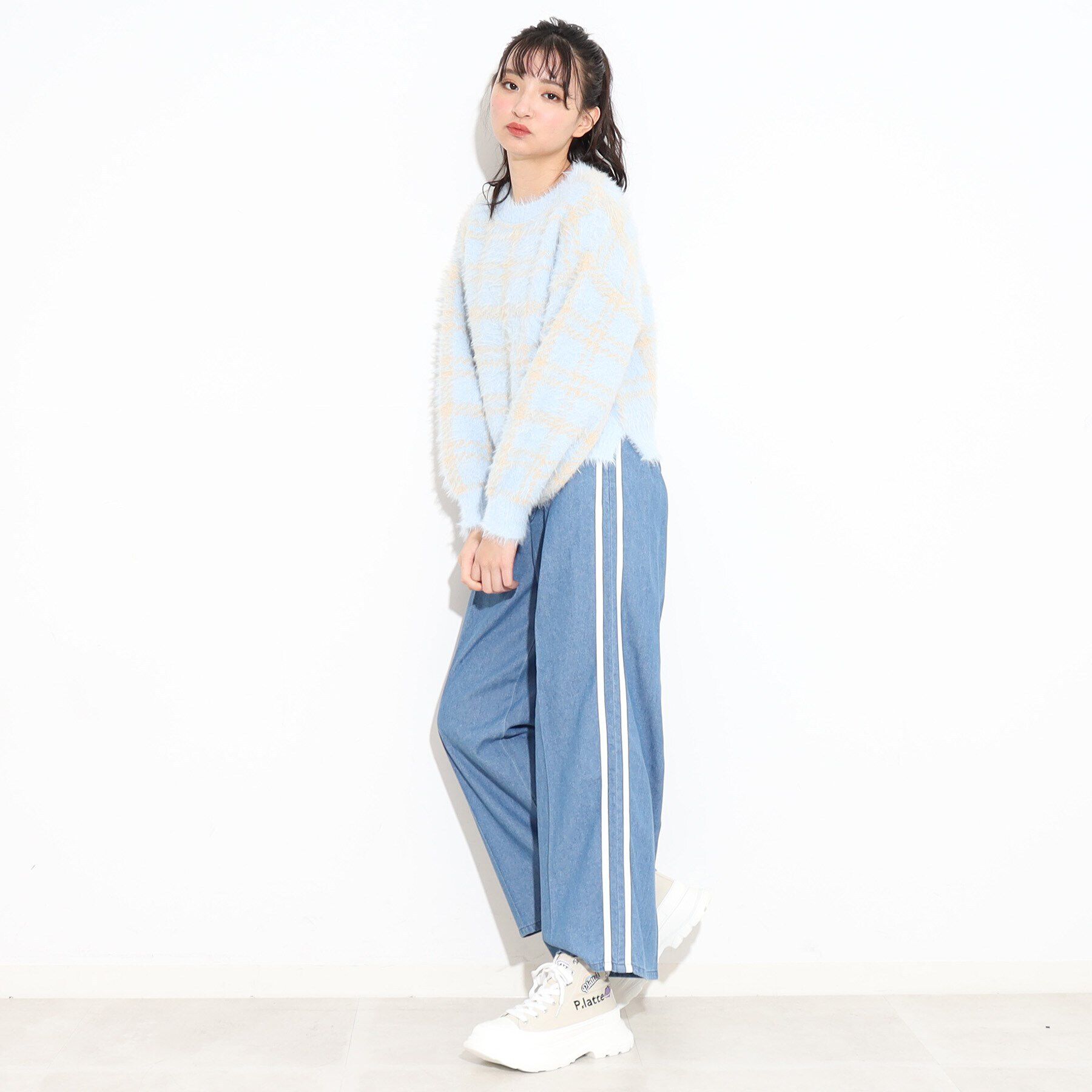 PINK-latte「厚底キャンパスハイカットスニーカー」|スニーカー|