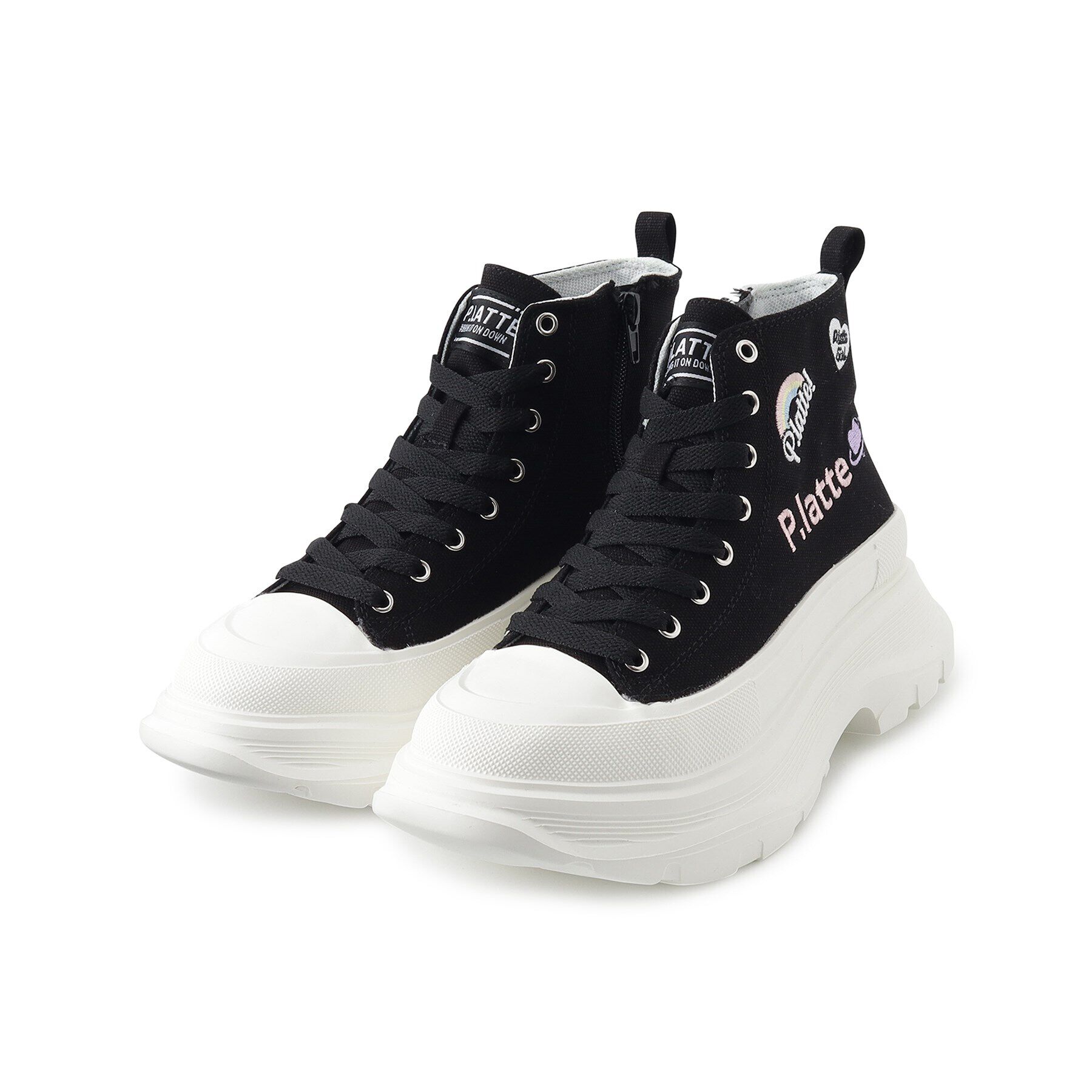 PINK-latte「厚底キャンパスハイカットスニーカー」|スニーカー|