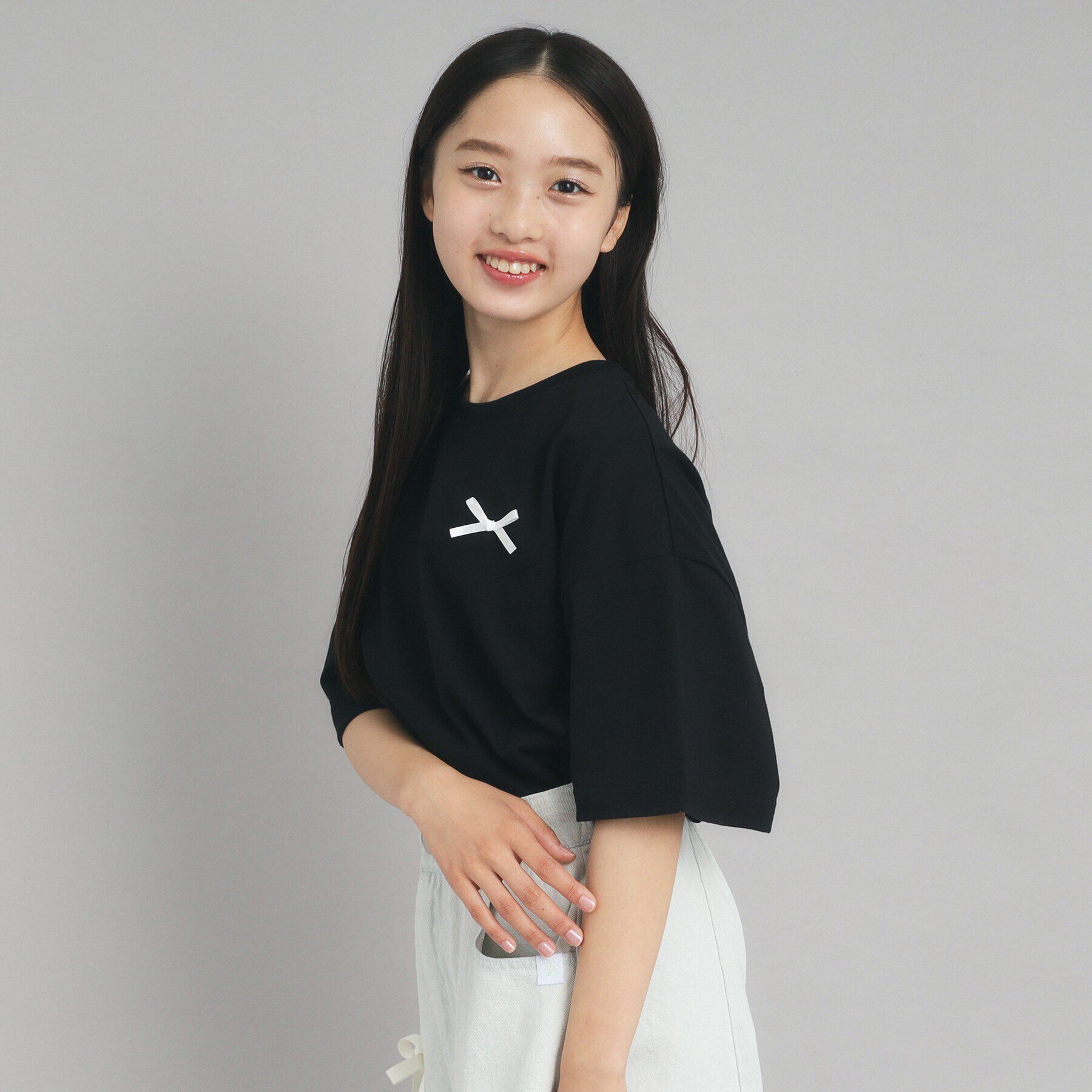 PINK-latte「【130cmあり】バックフォトプリントTシャツ」|Tシャツ・カットソー|