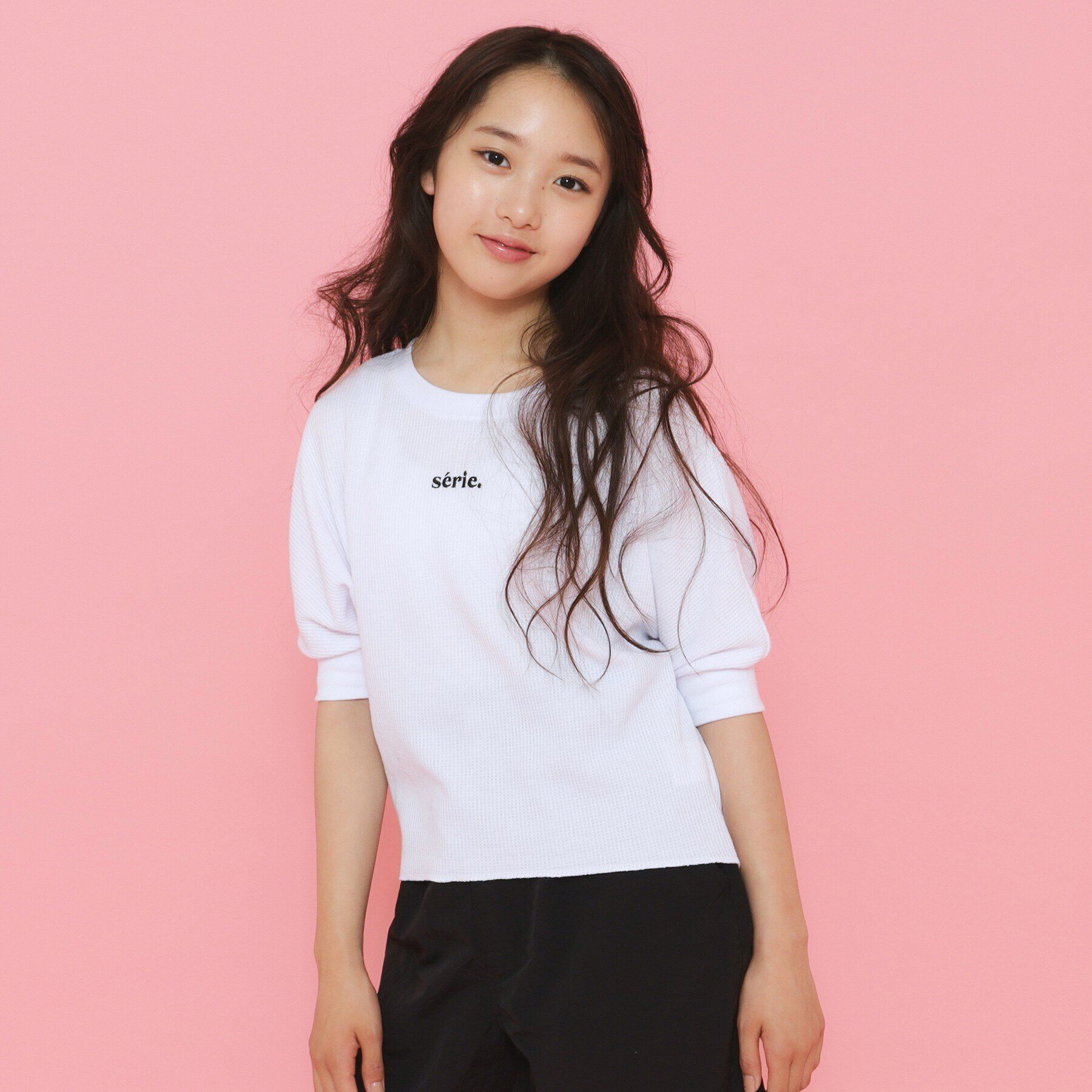 PINK-latte「【130cmあり】サーマルTシャツ」|Tシャツ・カットソー|オフホワイト(003