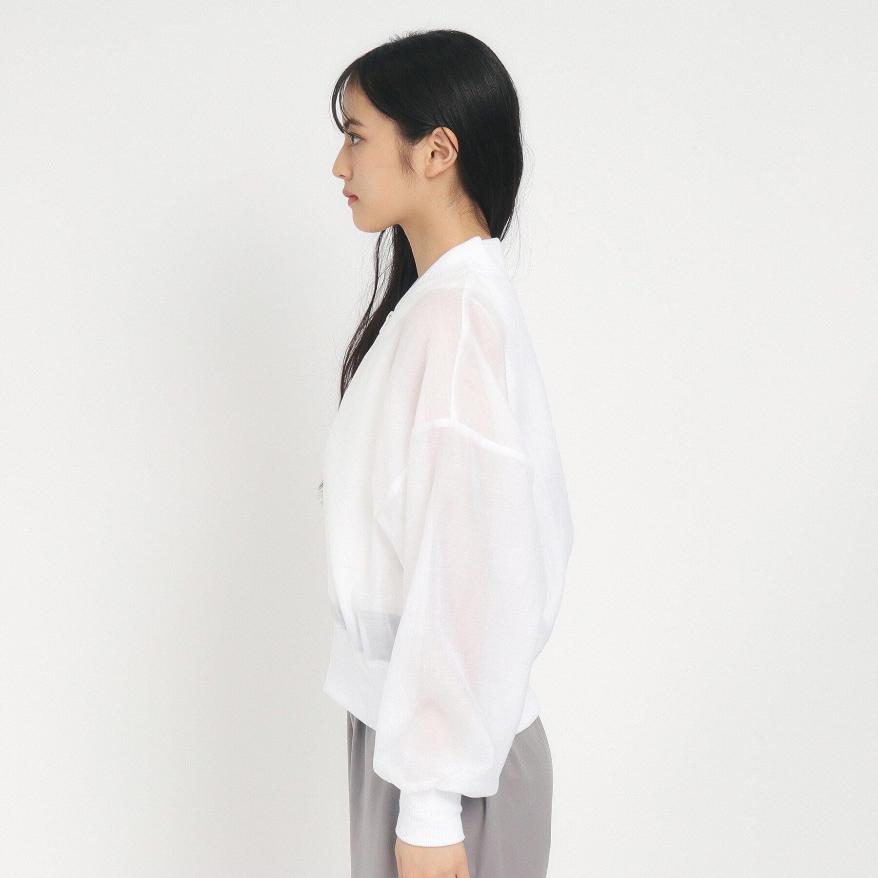 PINK-latte「【ニコラ10月号掲載】秋まで着れる！シアーブルゾン」|ブルゾン・スタジャン|