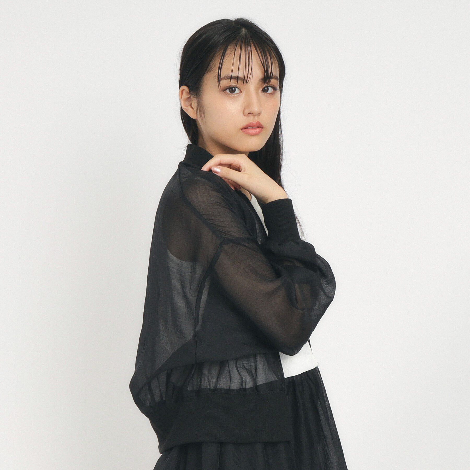 PINK-latte「【ニコラ10月号掲載】秋まで着れる！シアーブルゾン」|ブルゾン・スタジャン|