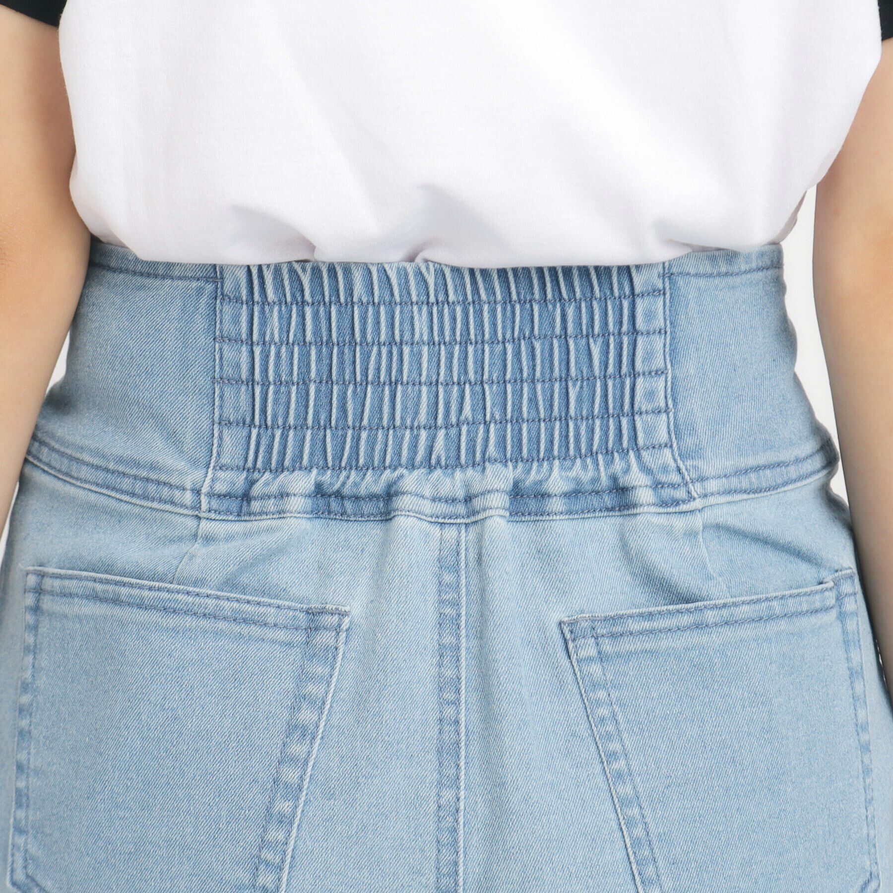 PINK-latte「【130cmあり】リングジップデニムショートパンツ」|キュロット|