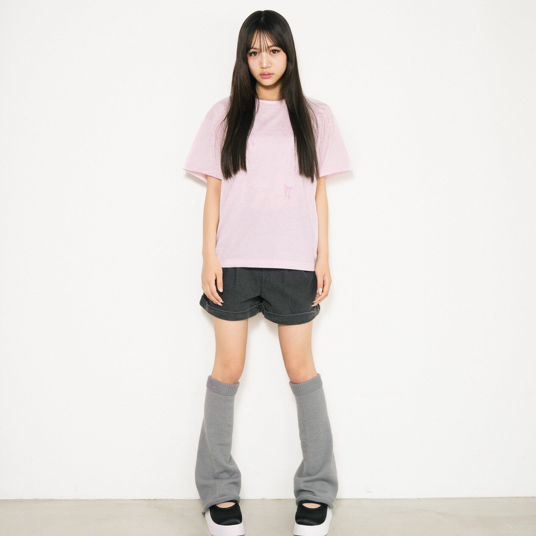 PINK-latte「【130cmあり】リングジップデニムショートパンツ」|キュロット|