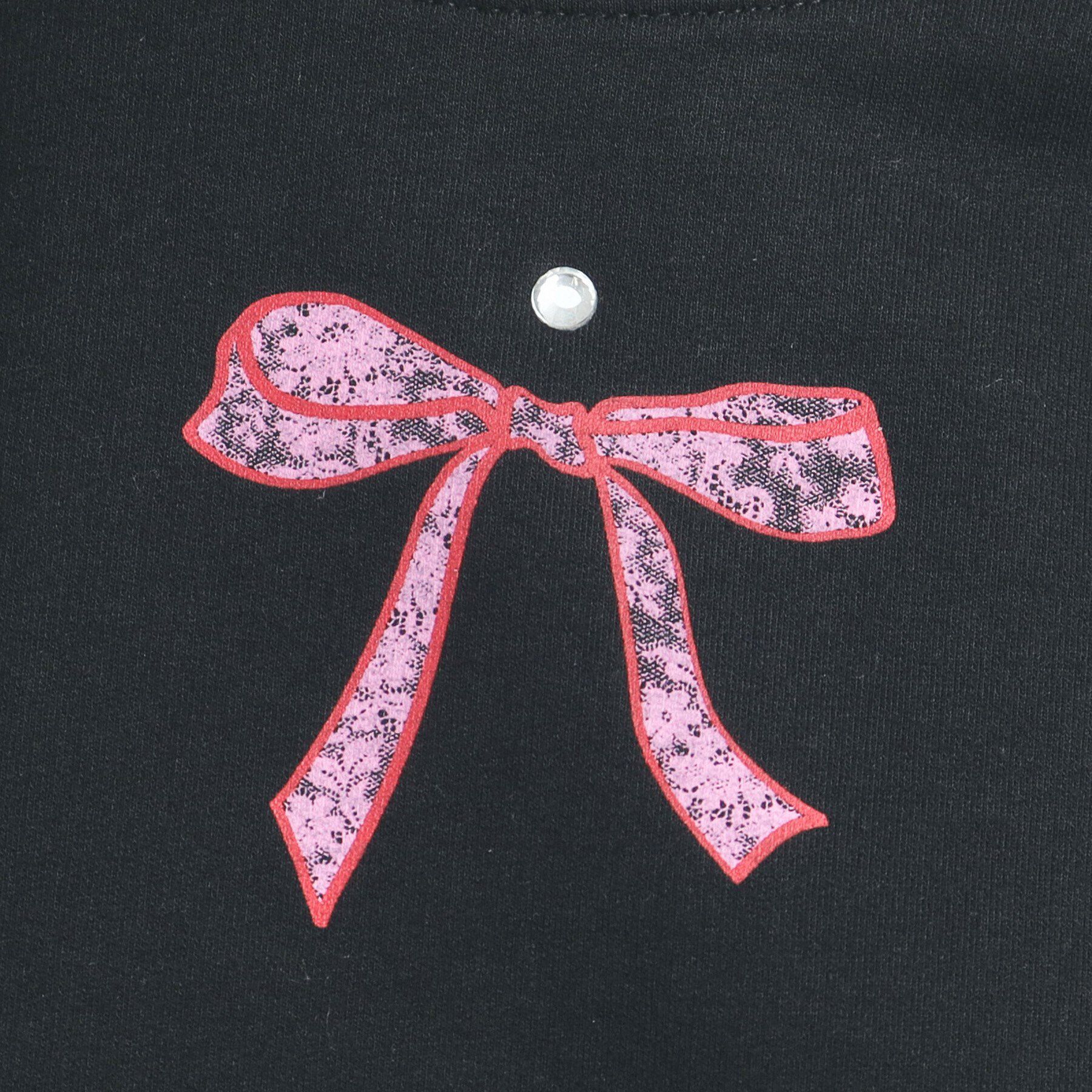 PINK-latte「リボンモチーフ裏毛オフショルダー」|Tシャツ・カットソー|