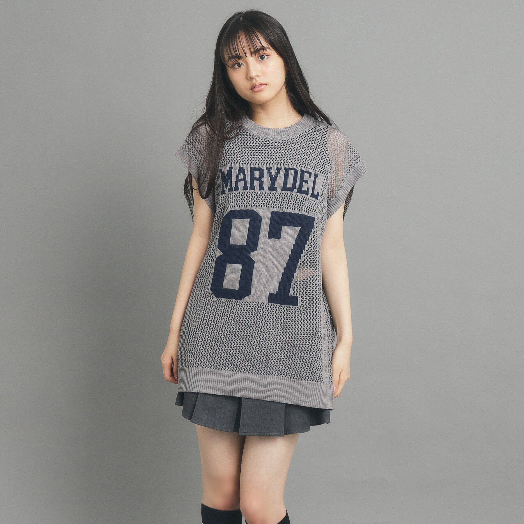 PINK-latte「ナンバリングメッシュベスト」|ベスト・ジレ|