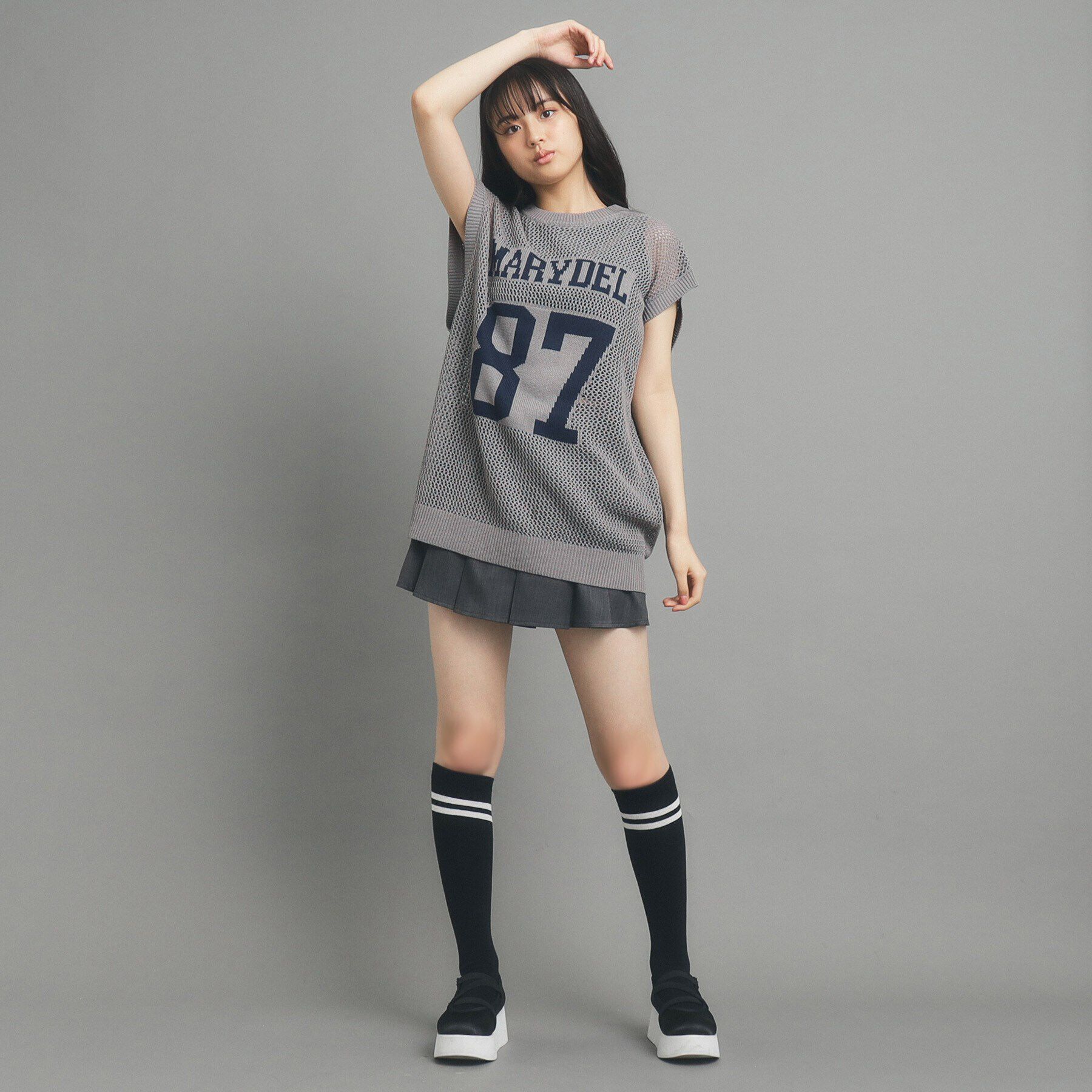 PINK-latte「ナンバリングメッシュベスト」|ベスト・ジレ|