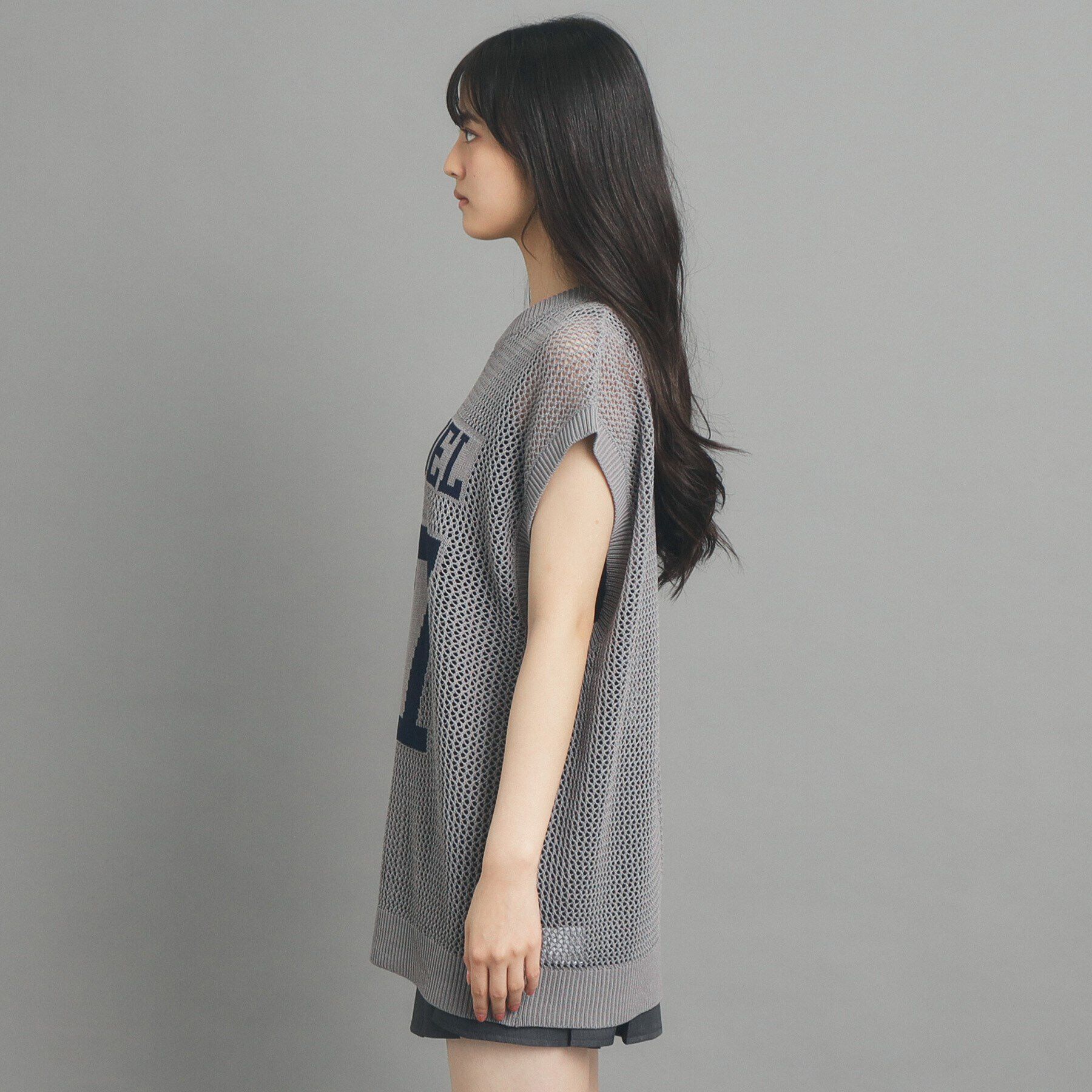 PINK-latte「ナンバリングメッシュベスト」|ベスト・ジレ|